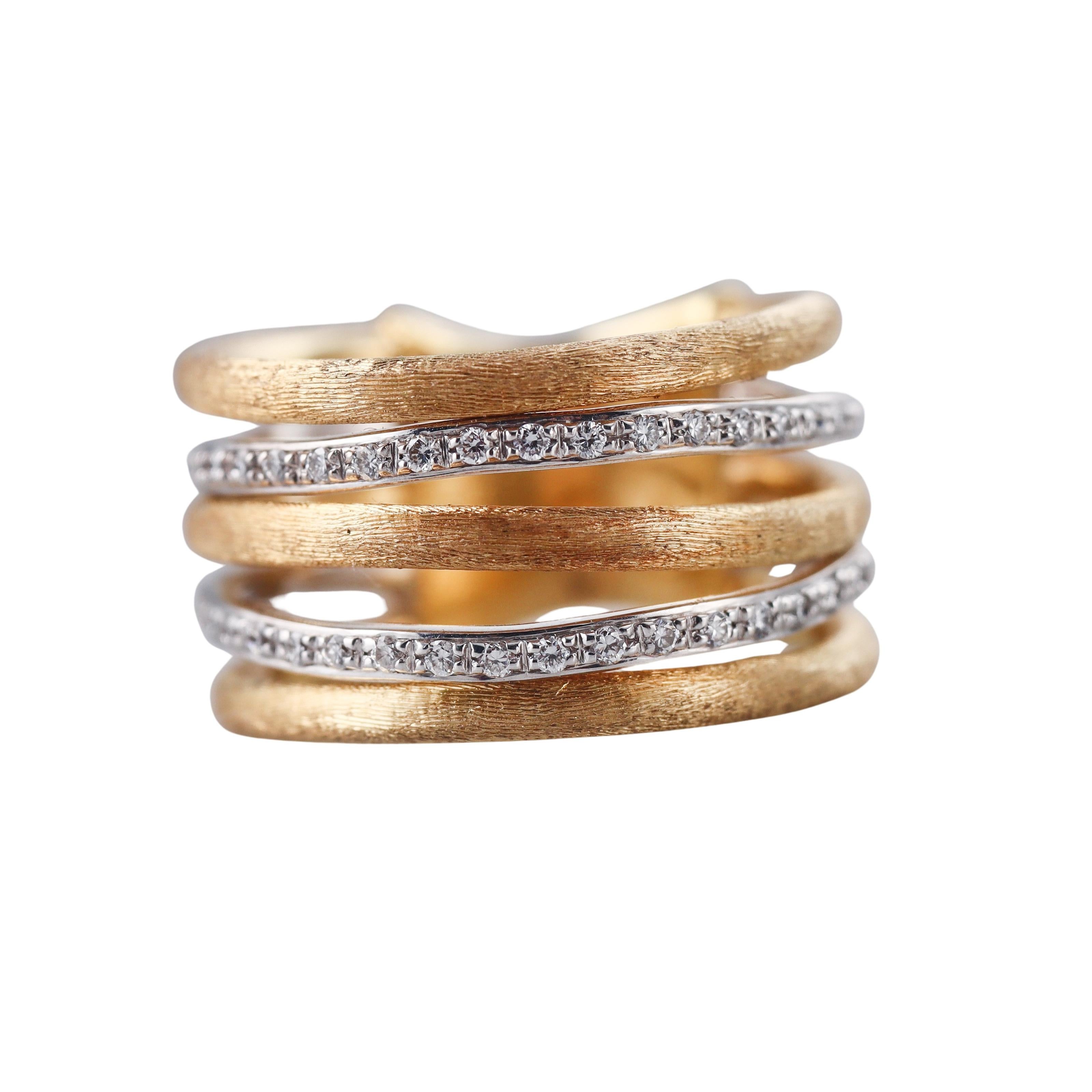 Marco Bicego Jaipur Diamond Gold Multi Band Stackable Ring