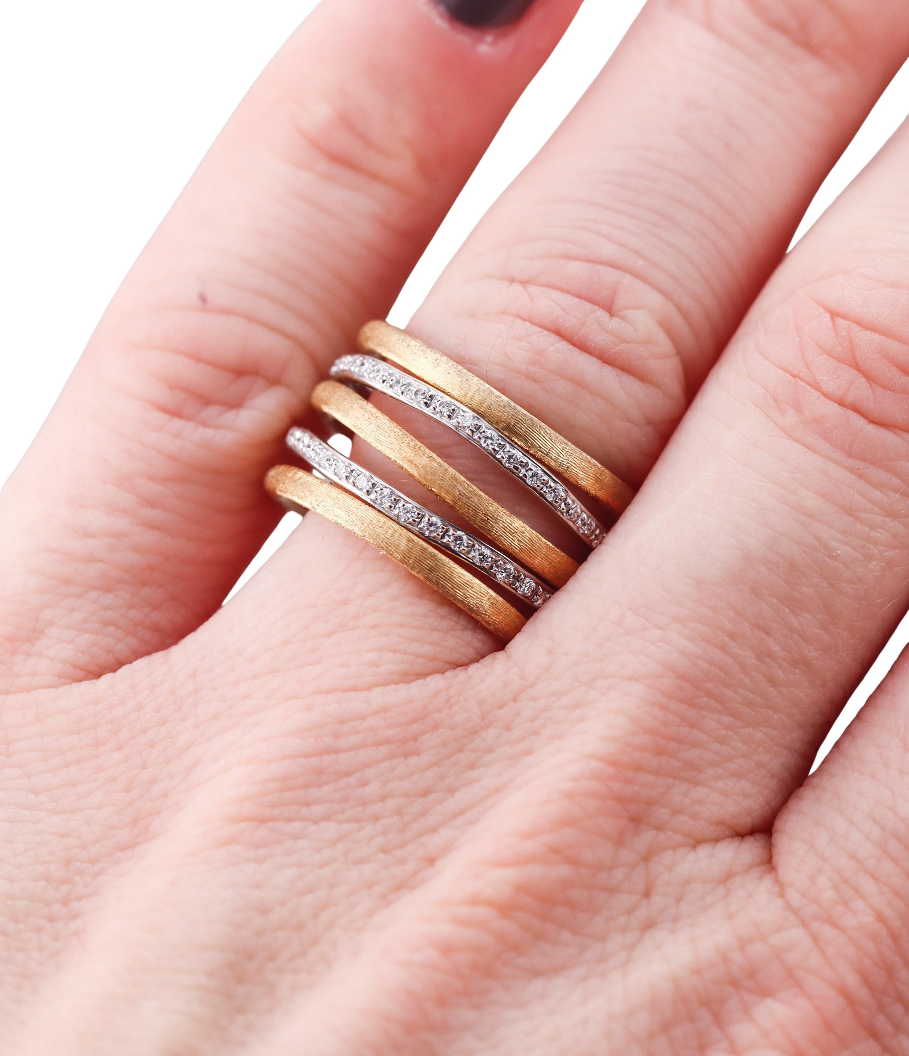 Marco Bicego Jaipur Diamond Gold Multi Band Stackable Ring