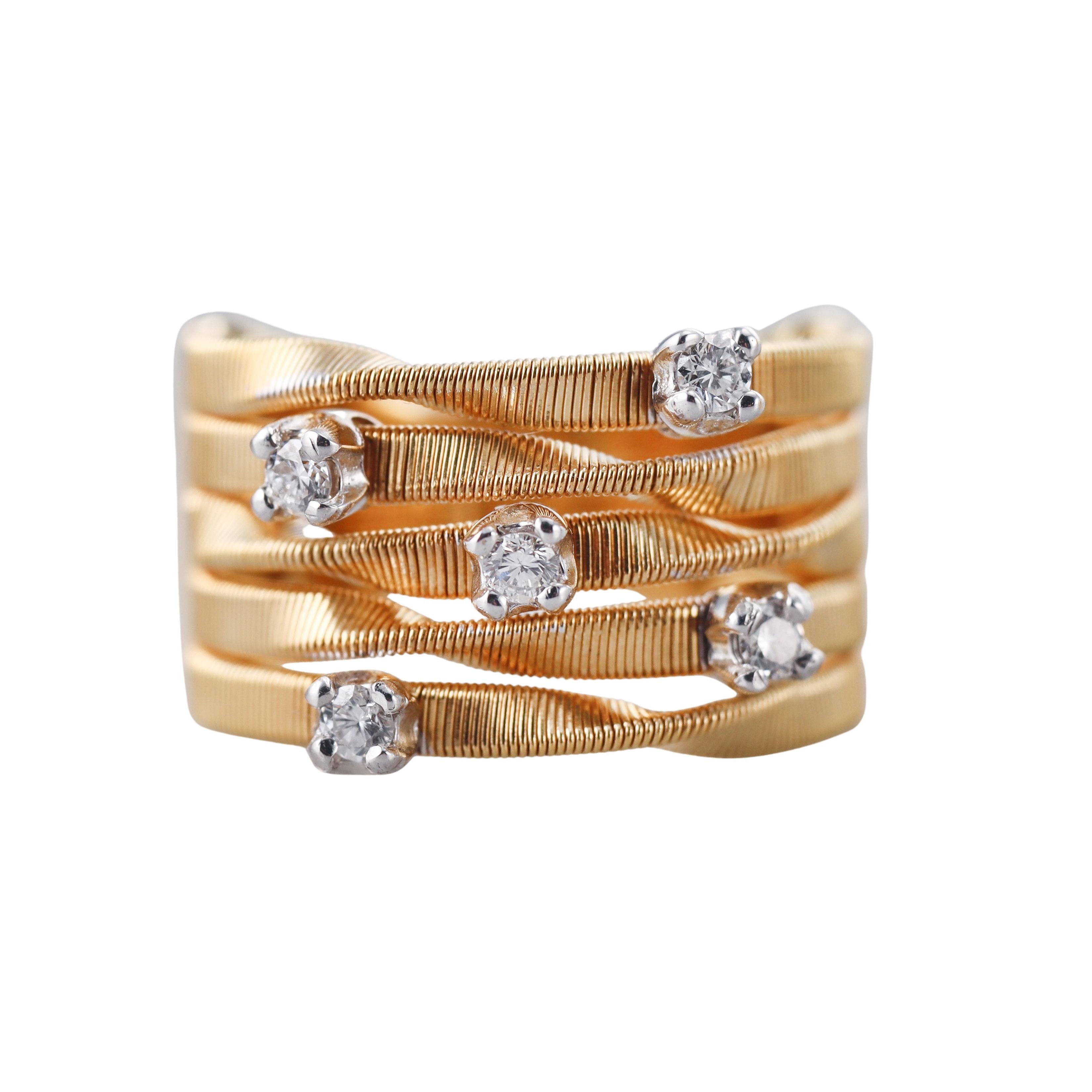 Marco Bicego Marrakech Gold Diamond Five Row Ring