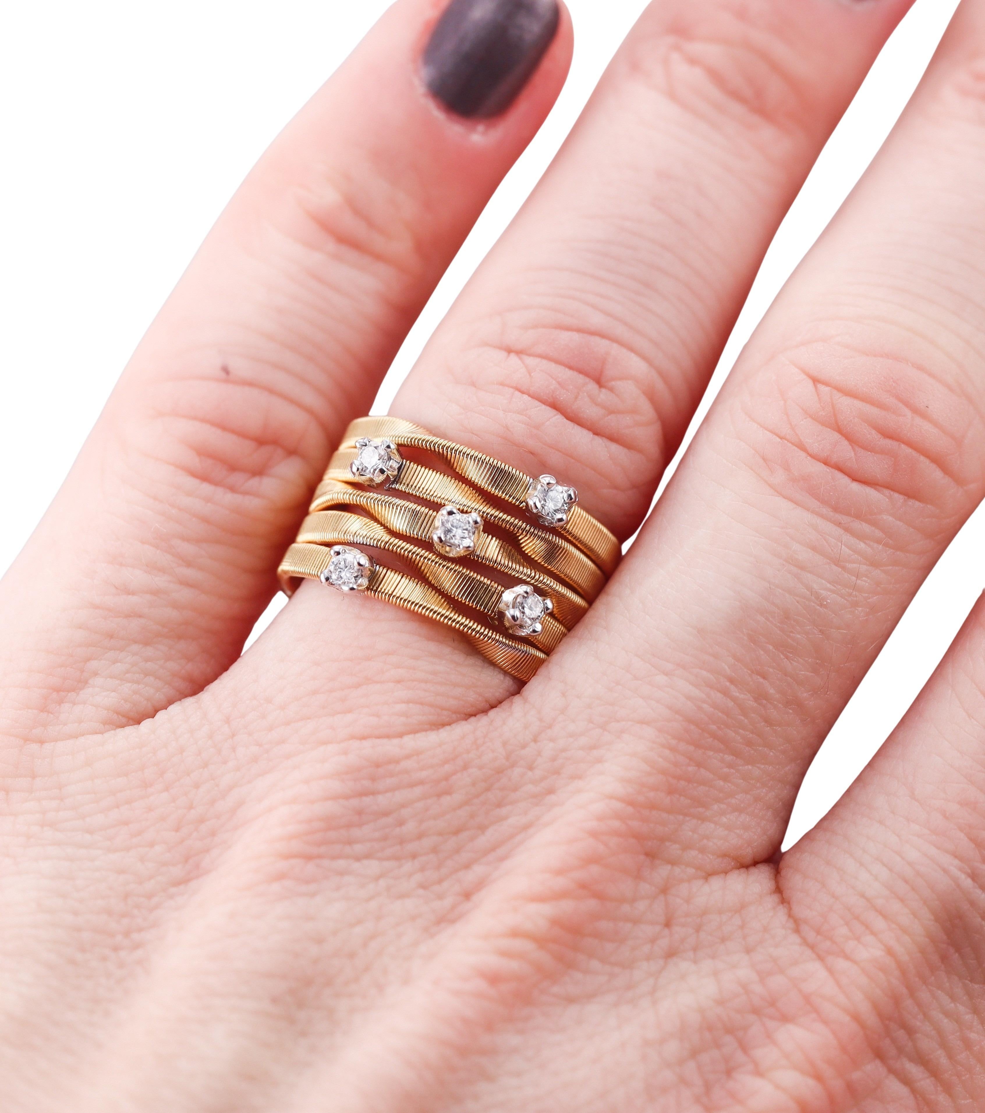 Marco Bicego Marrakech Gold Diamond Five Row Ring