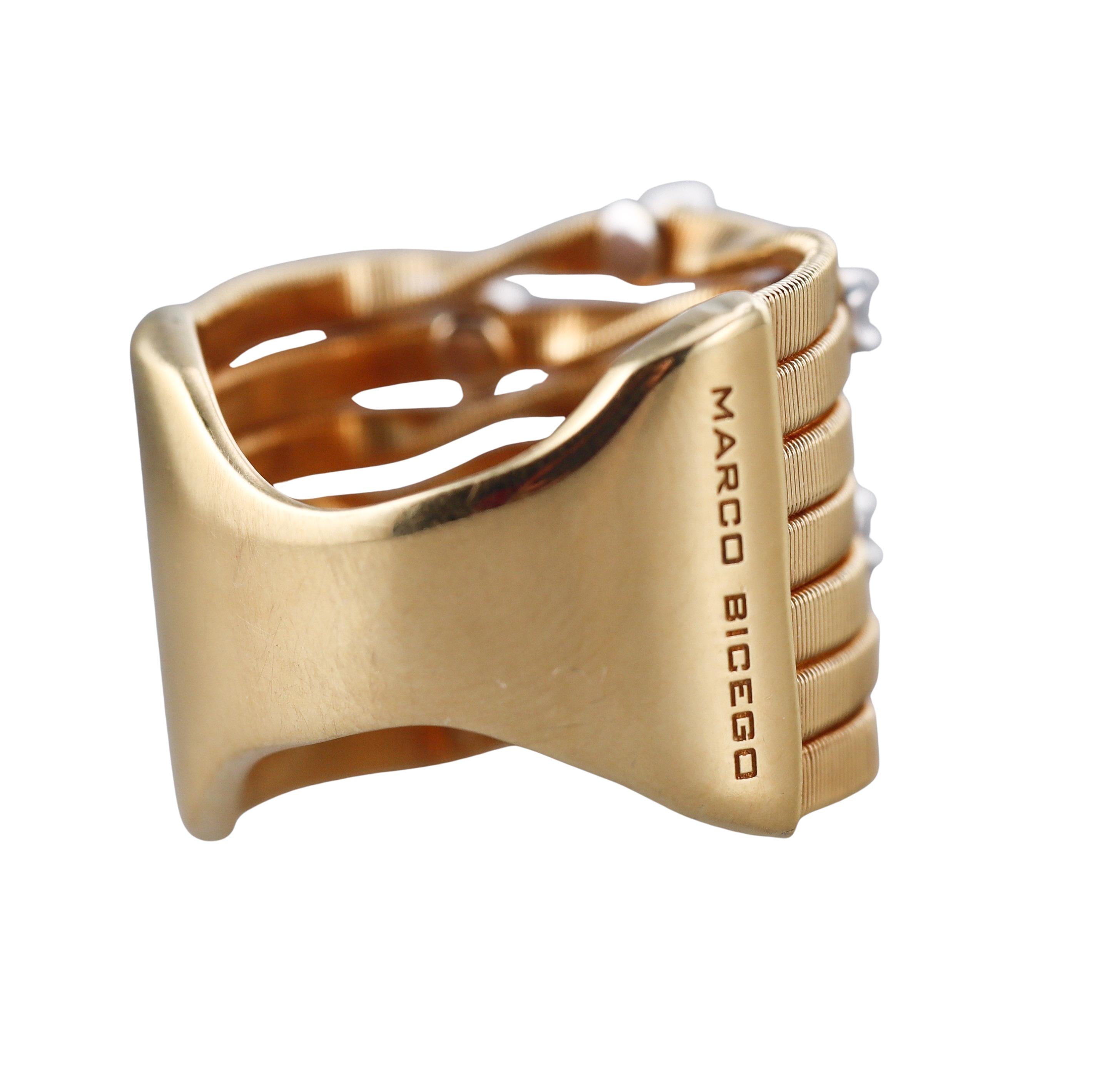 Marco Bicego Marrakech Seven Row Diamond Gold Ring