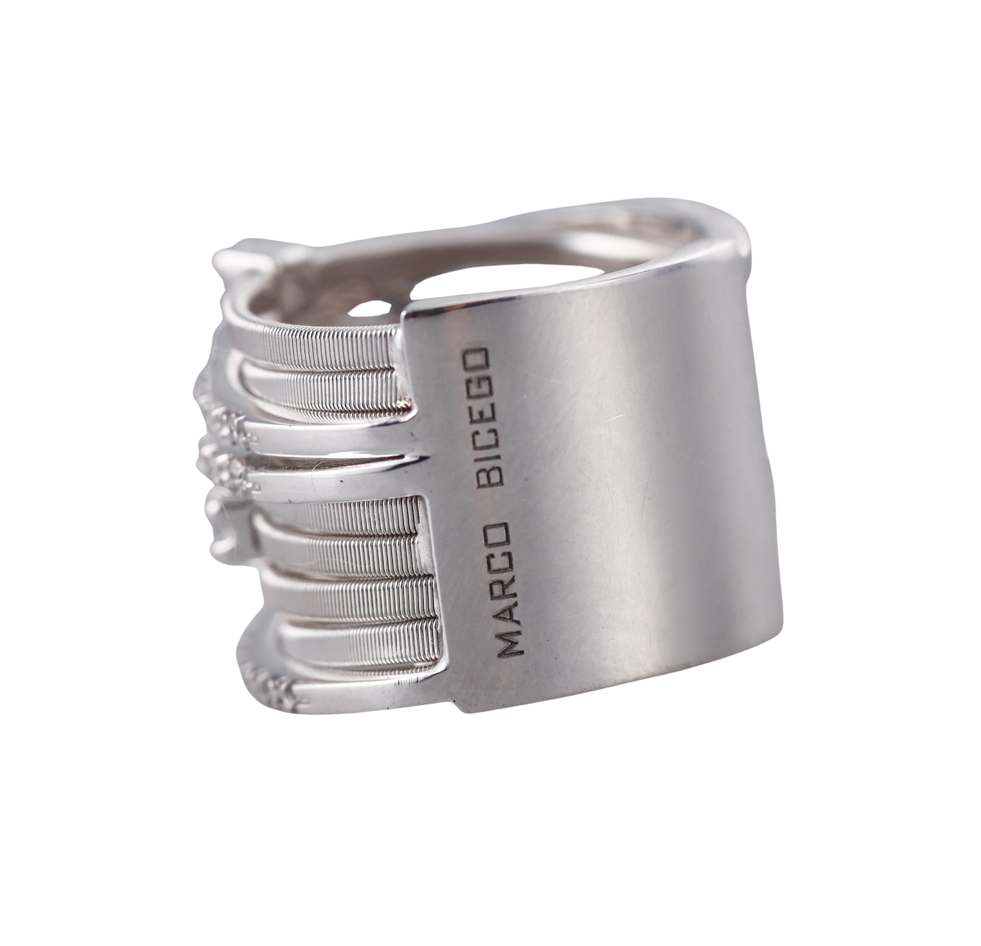 Marco Bicego Goa Nine Row Diamond Gold Ring