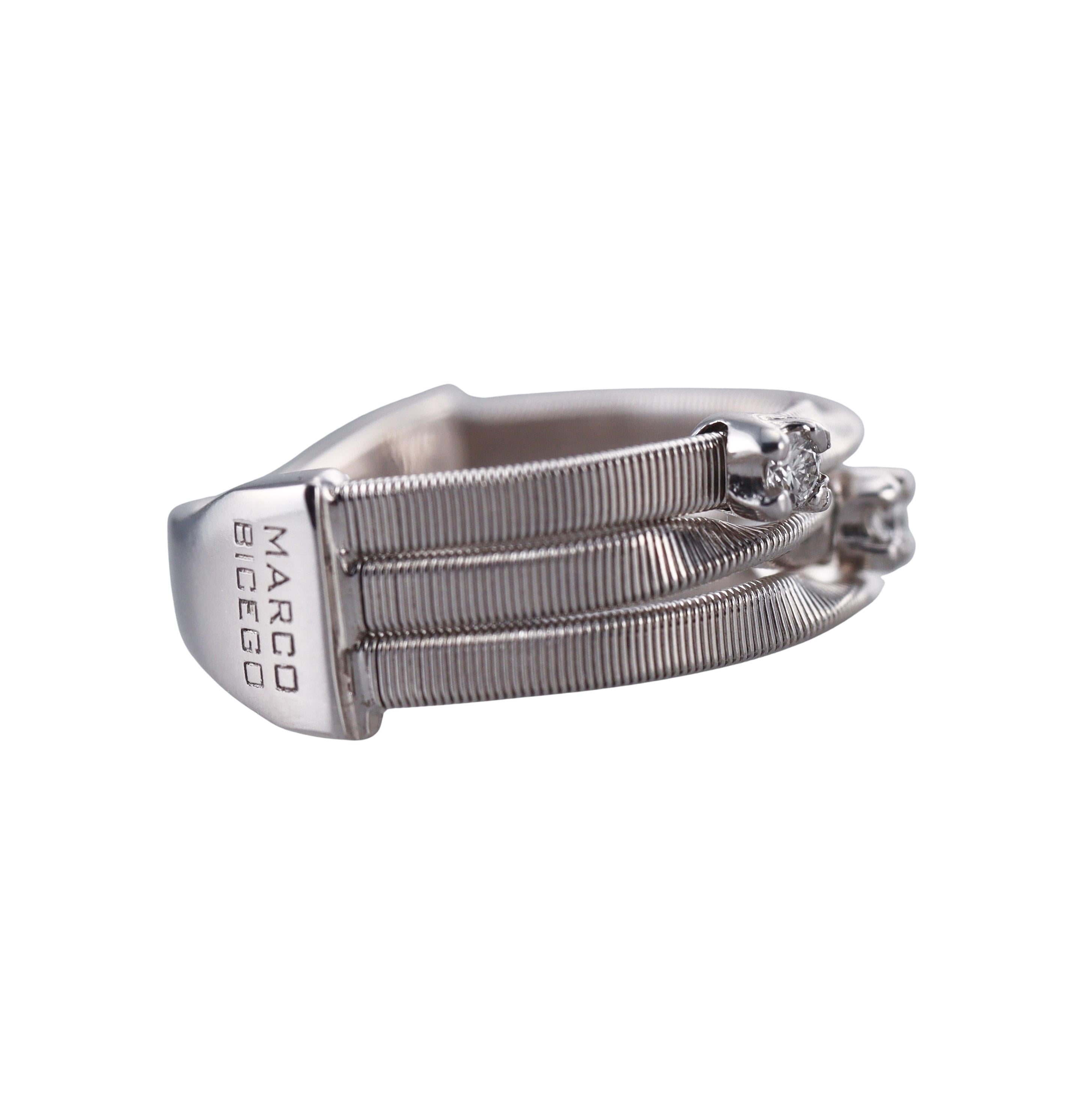 Marco Bicego Marrakech Gold Diamond Three Row Ring