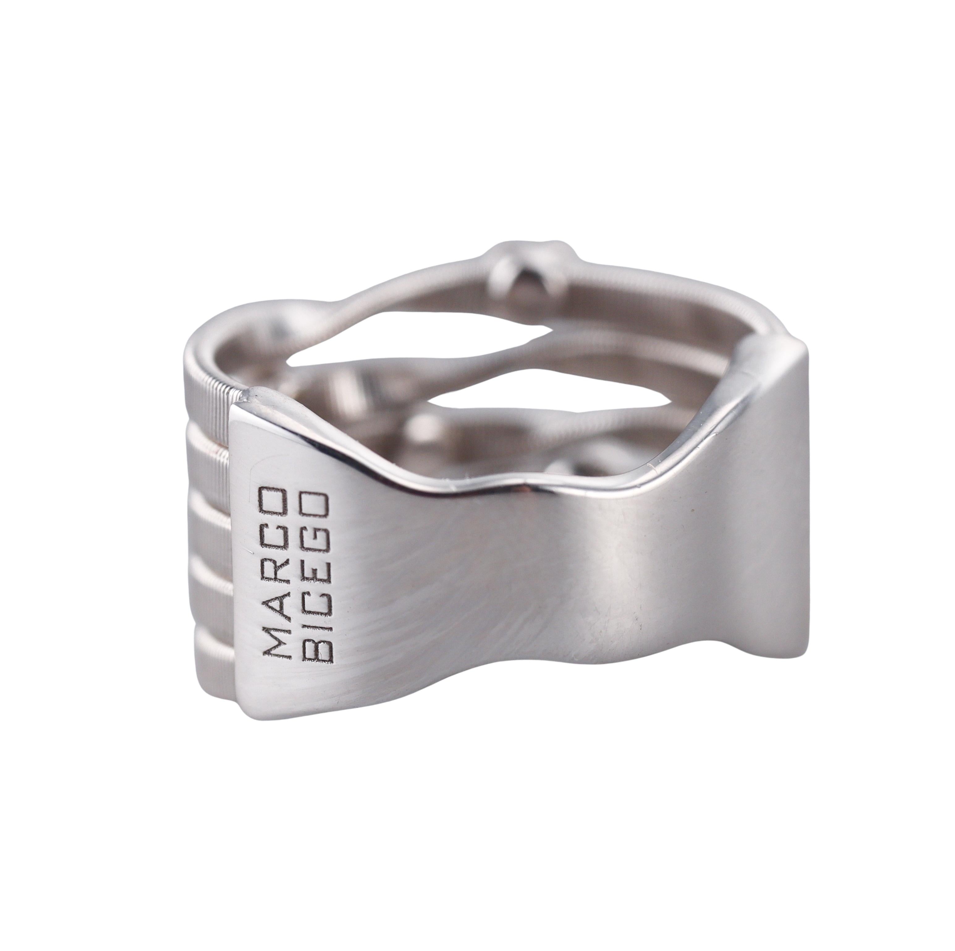 Marco Bicego Marrakech Five Row Diamond Gold Ring