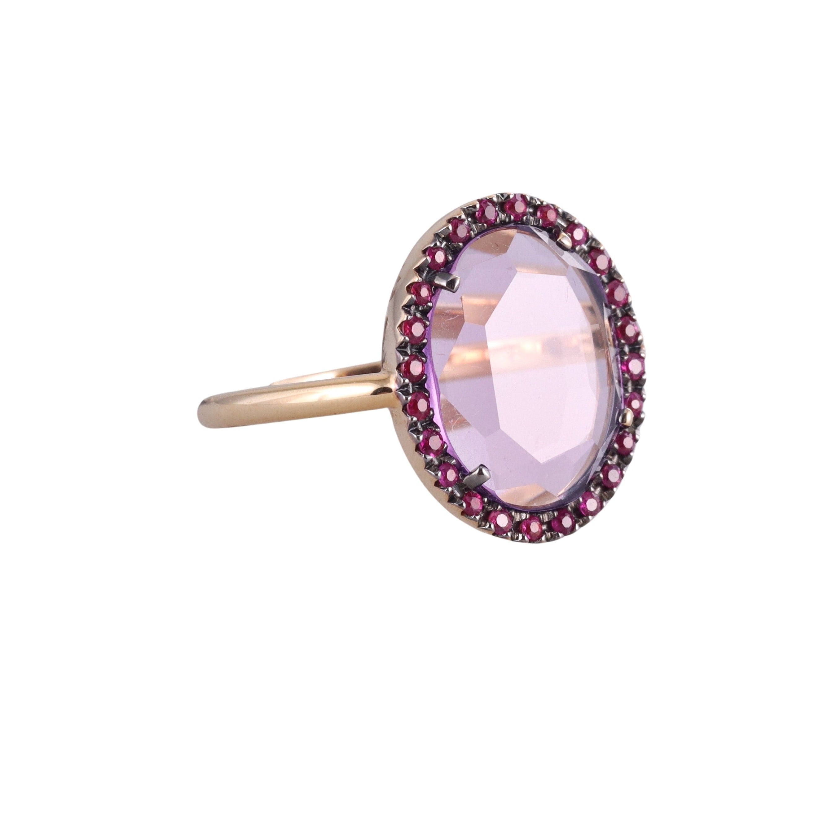 Pomellato 18k Gold Ruby Amethyst Ring