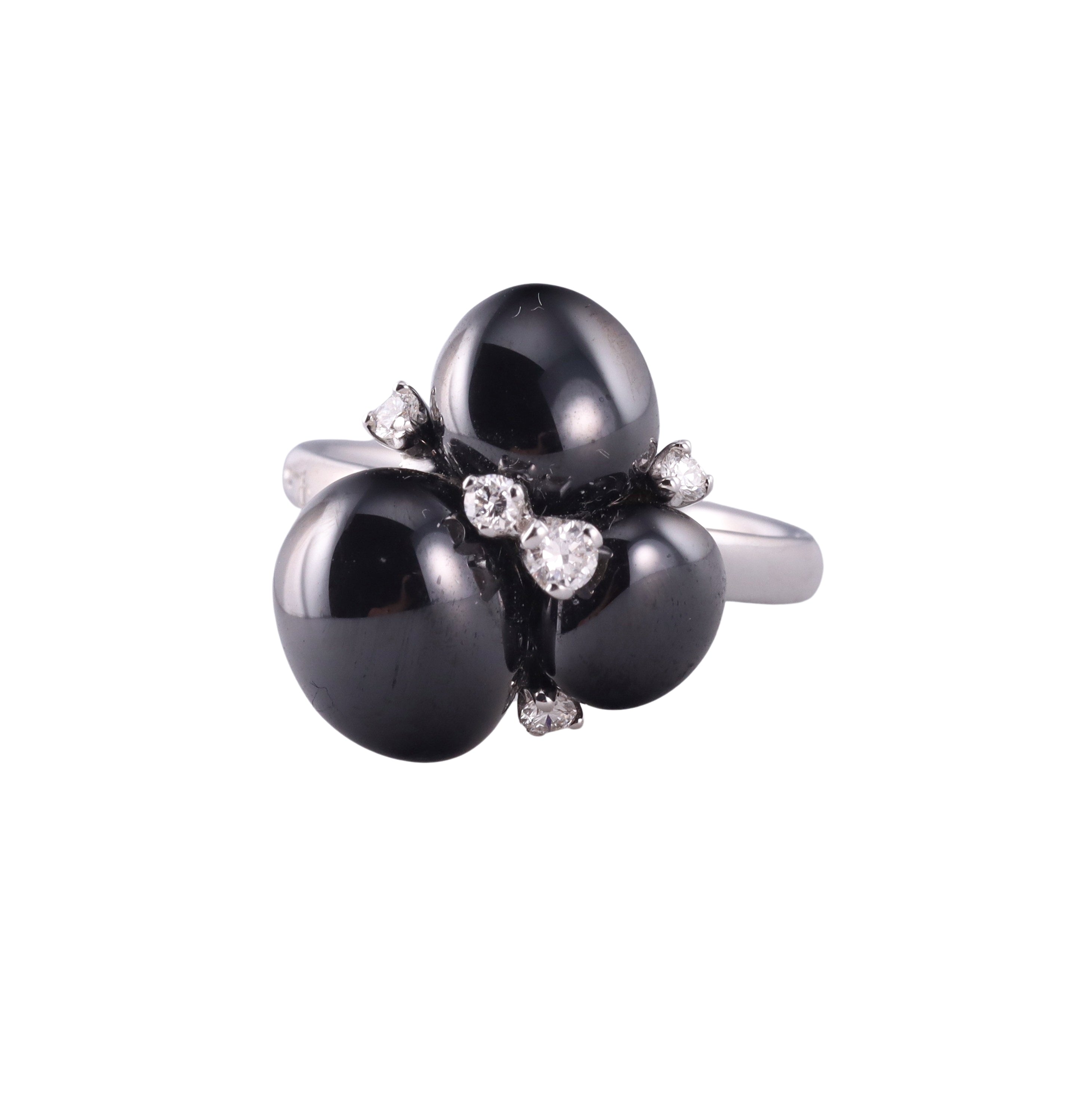 Pomellato Capri 18k Gold Diamond Black Ceramic Ring