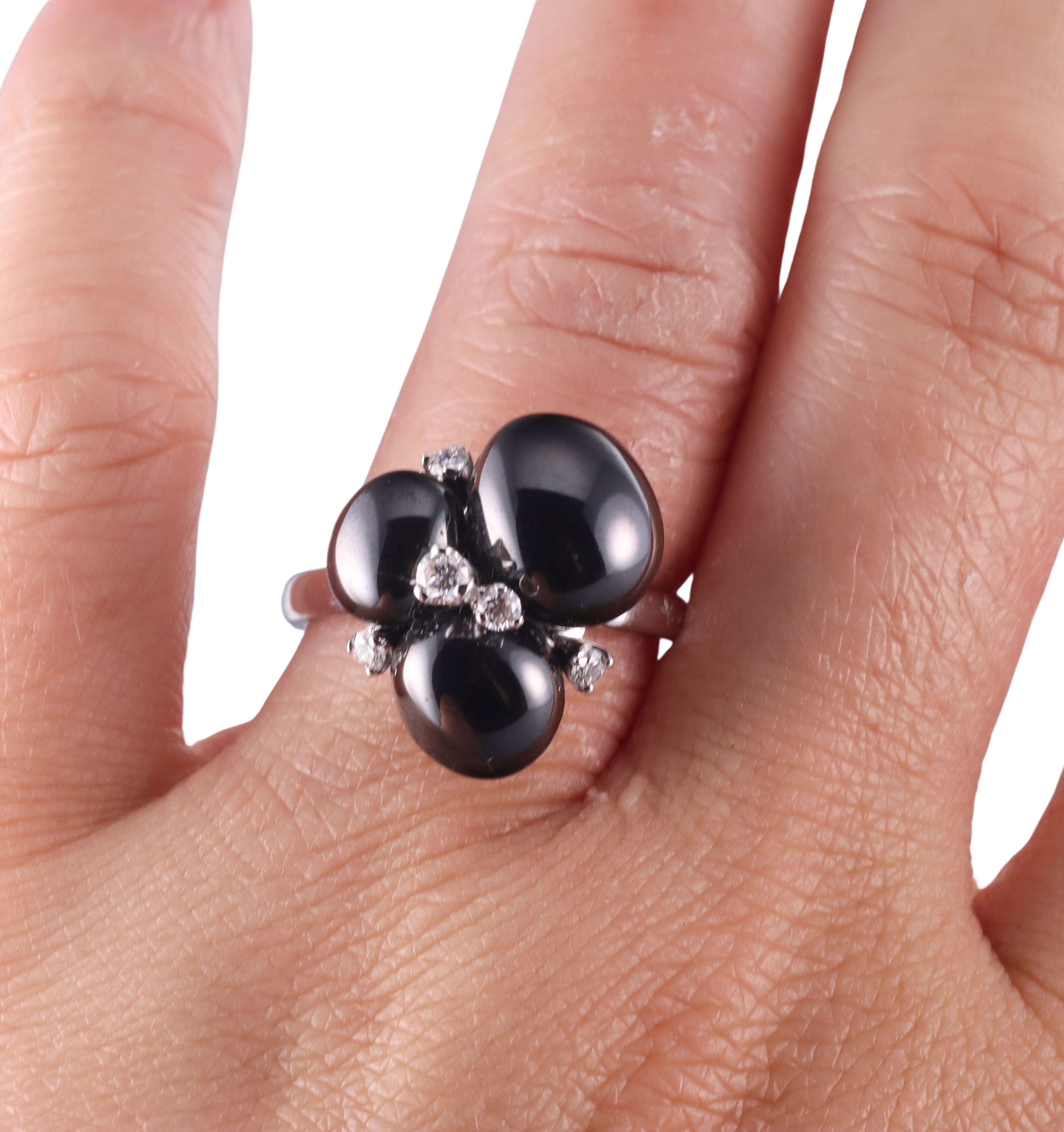 Pomellato Capri 18k Gold Diamond Black Ceramic Ring