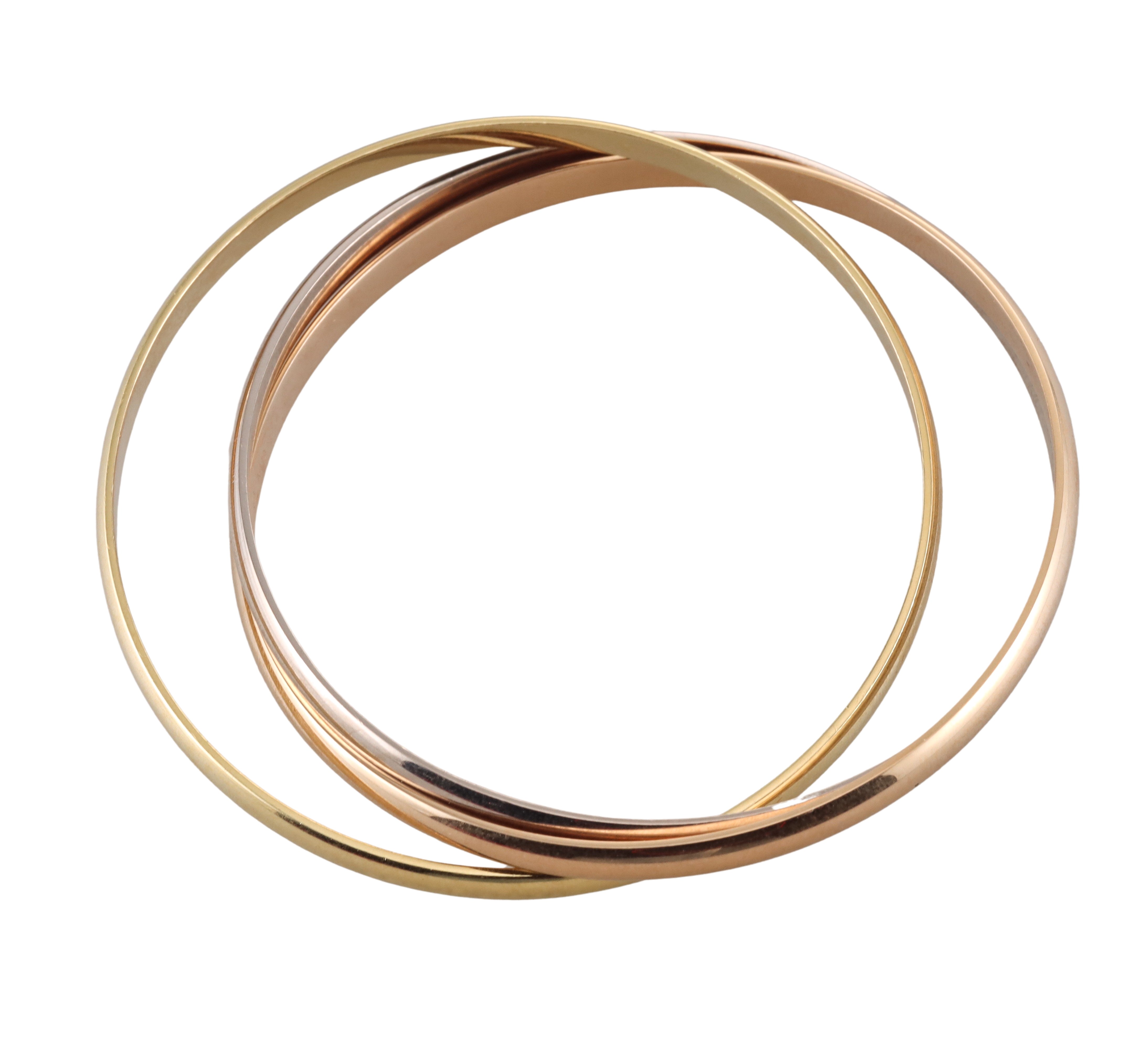 Cartier Trinity 18k Gold Rolling Bangle Bracelet