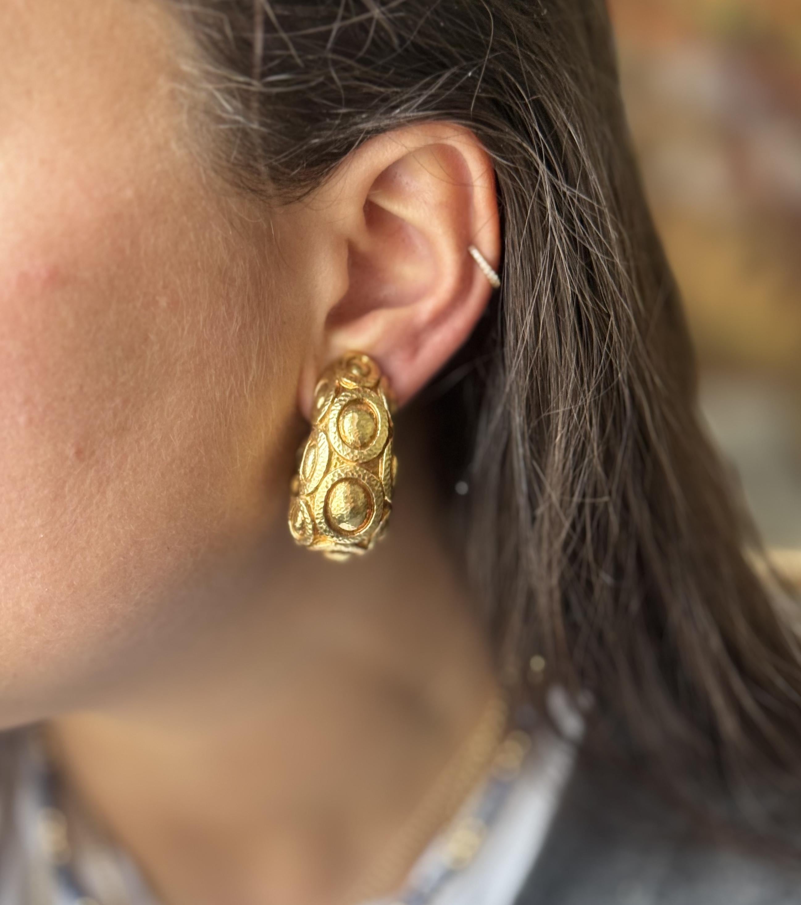 David Webb Vintage Gold Hoop Earrings