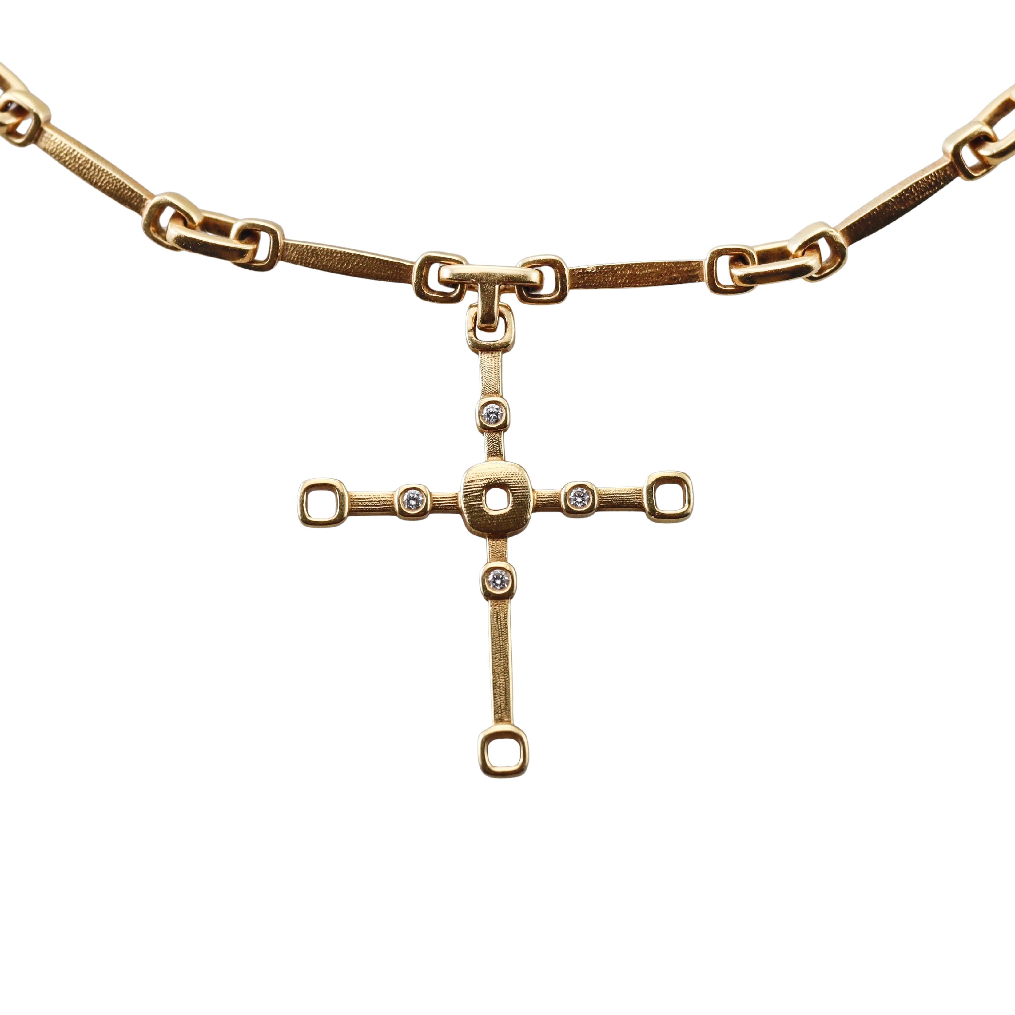 Alex Sepkus Gold Diamond Cross Pendant Necklace