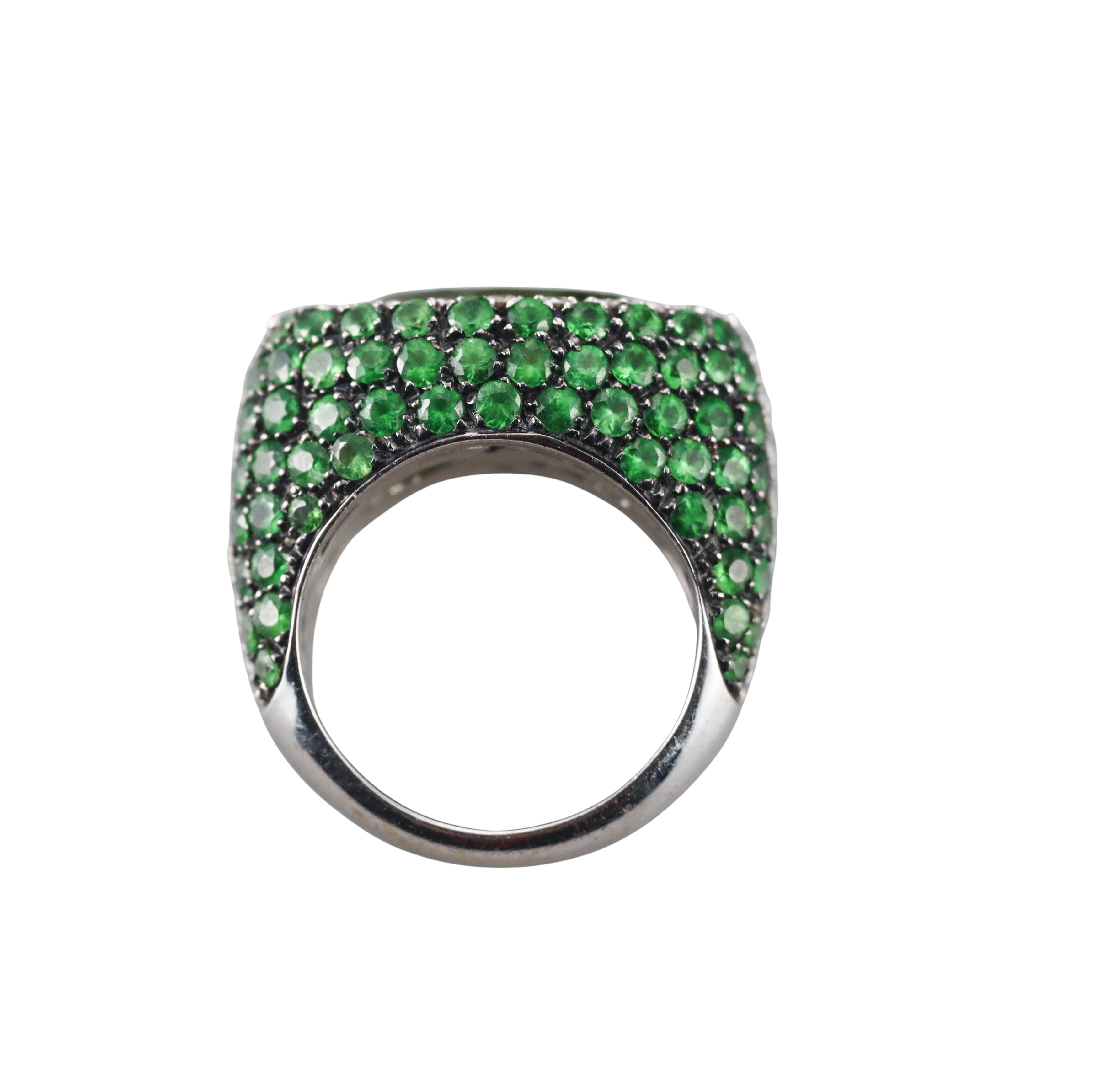 Valente Tsavorite Garnet Peridot Diamond Gold Ring