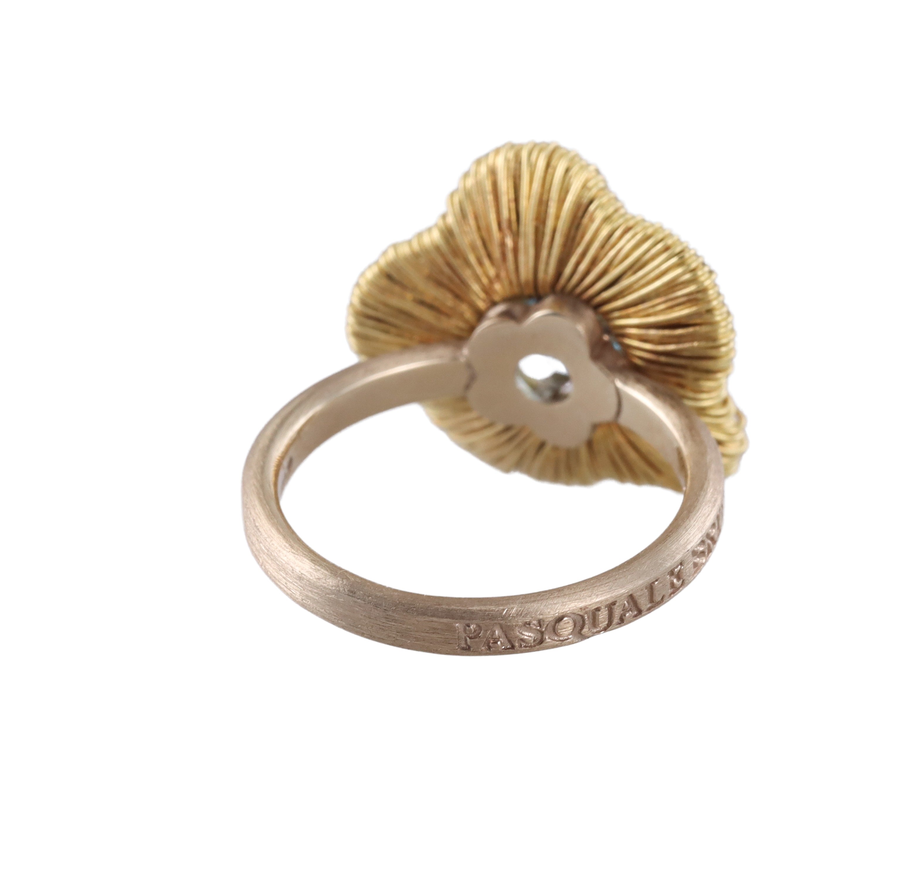Pasquale Bruni 18k Gold Blue Topaz Flower Ring
