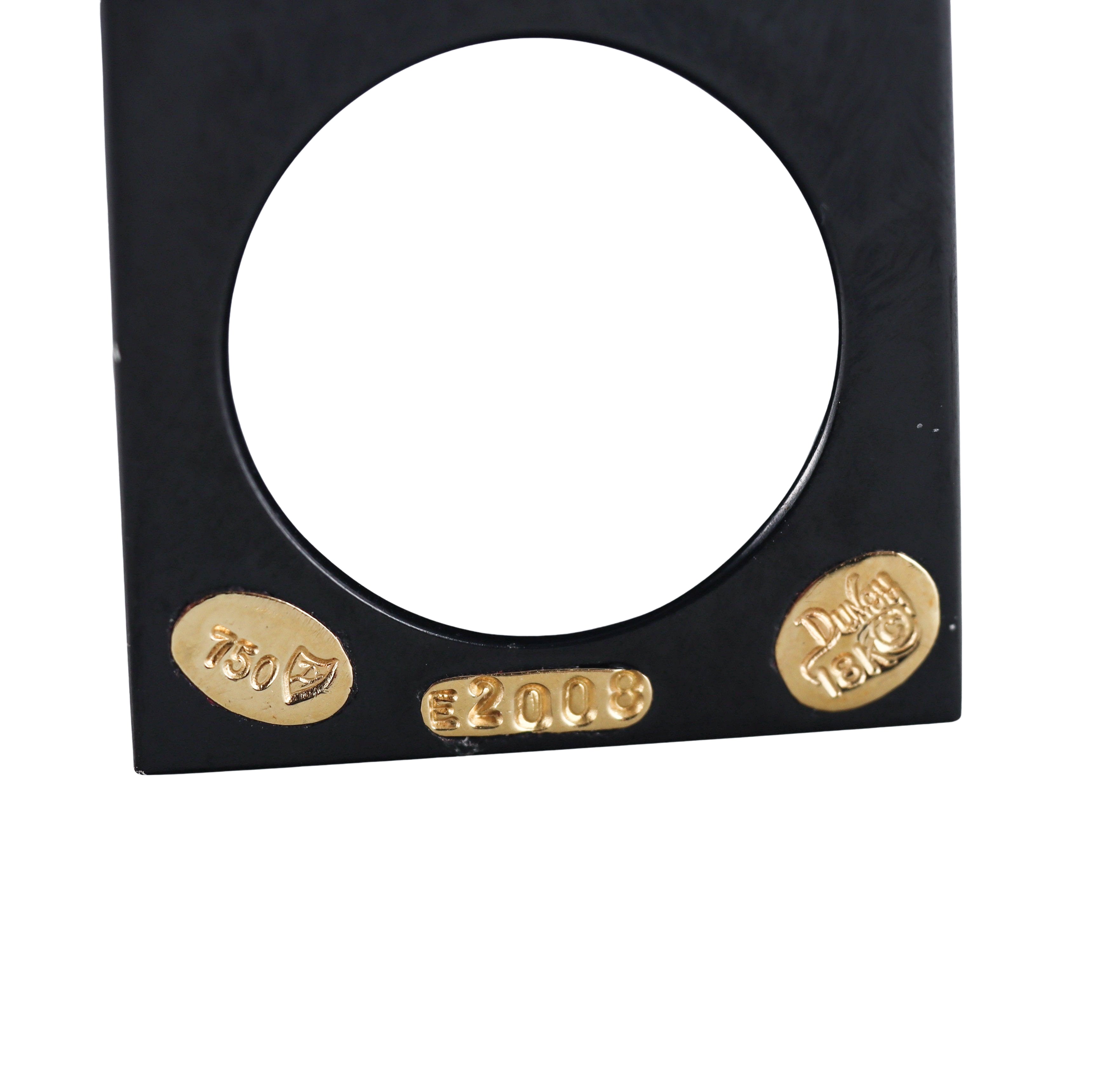 Henry Dunay Black Jade Diamond Gold Square Ring