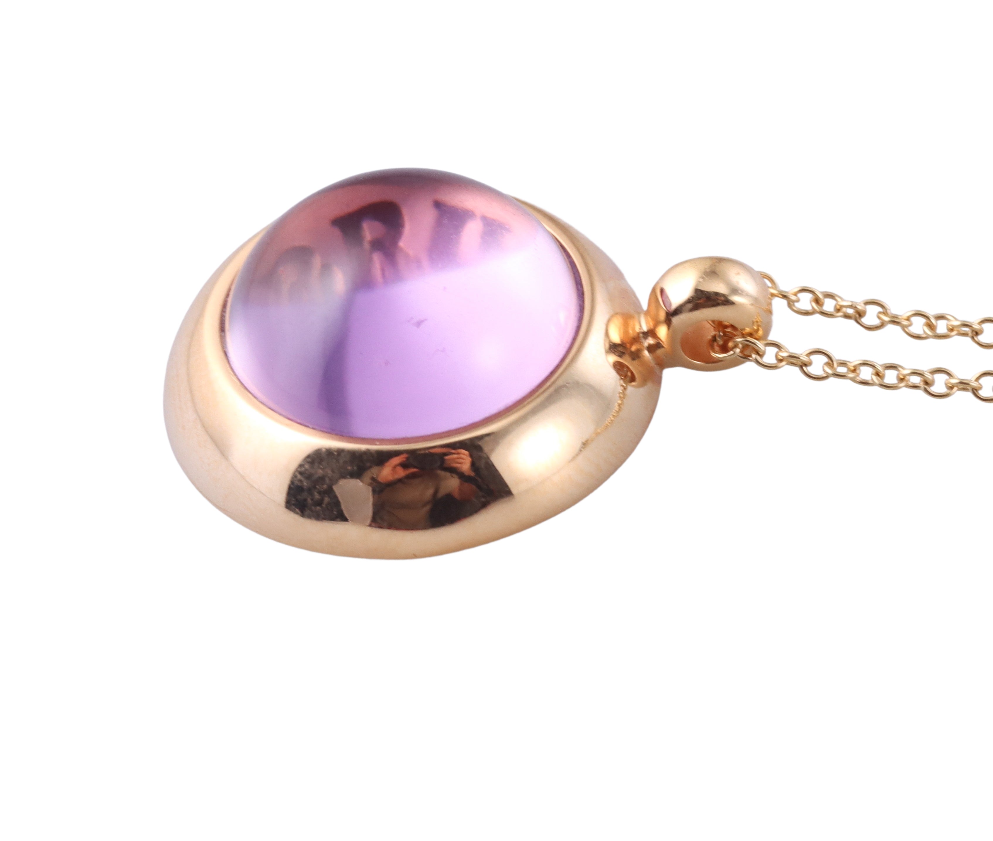 Pasquale Bruni 18k Gold Pink Sapphire Quartz Pendant Necklace
