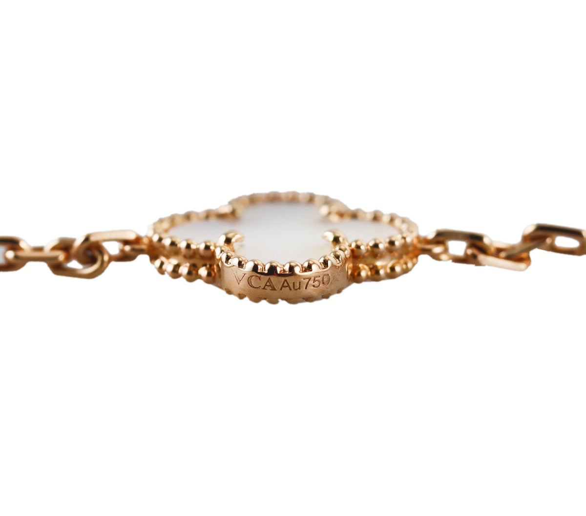 Van Cleef & Arpels Vintage Alhambra 10 Motif Mother of Pearl Gold Necklace