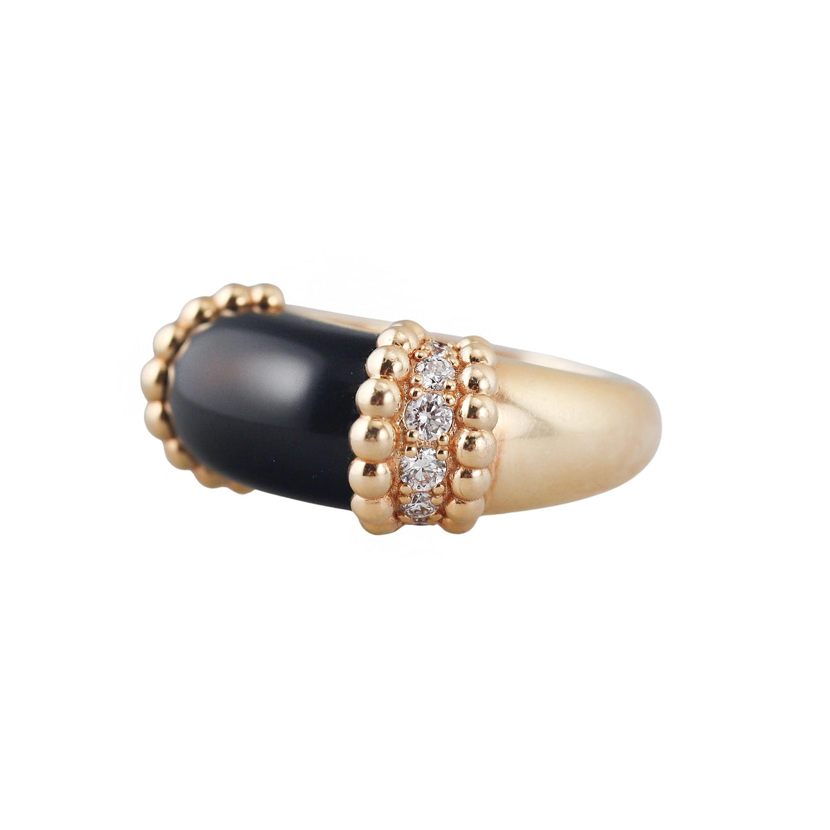 Van Cleef & Arpels Perlée Couleurs Gold Diamond Onyx Ring