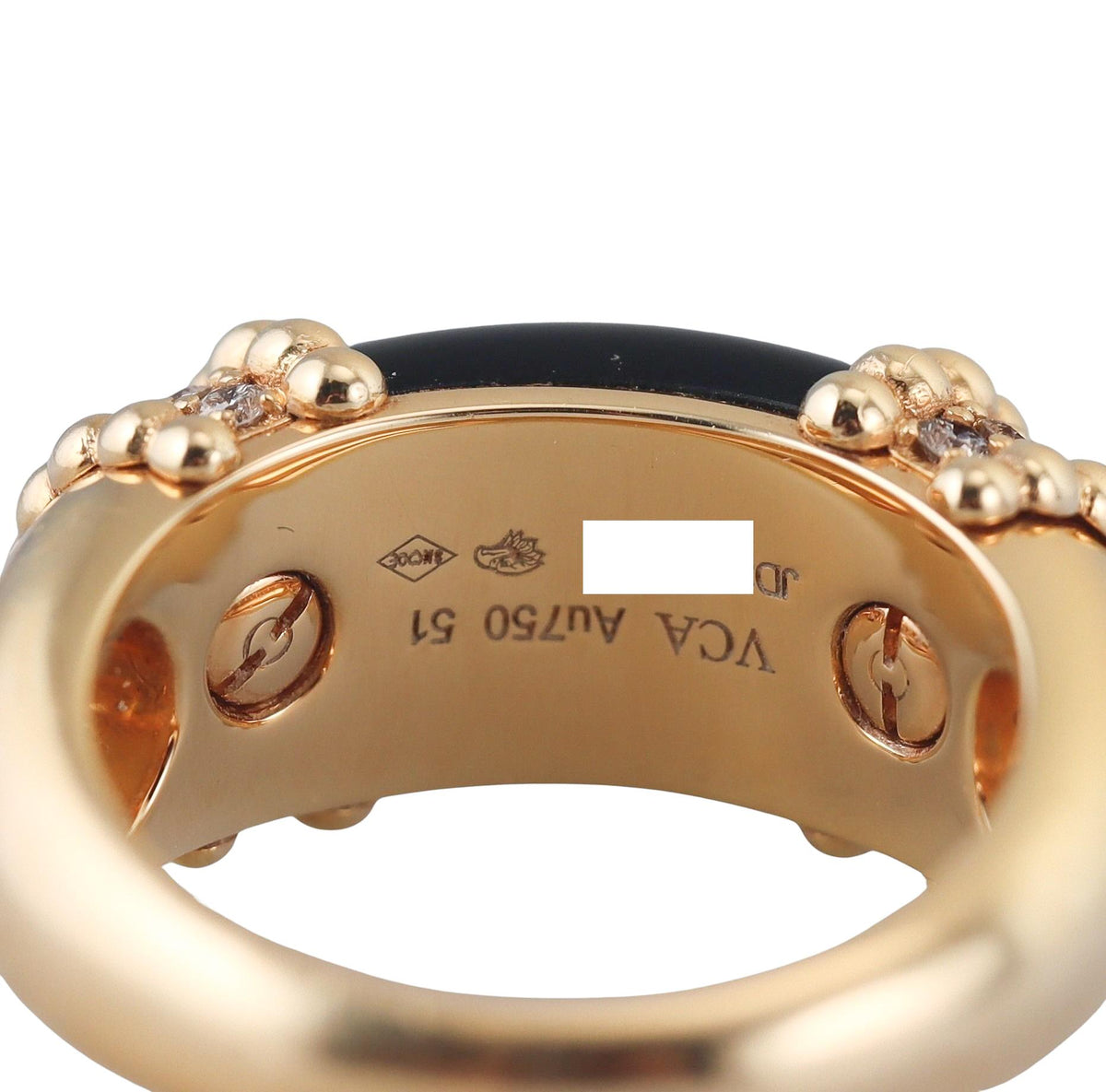 Van Cleef & Arpels Perlée Couleurs Gold Diamond Onyx Ring