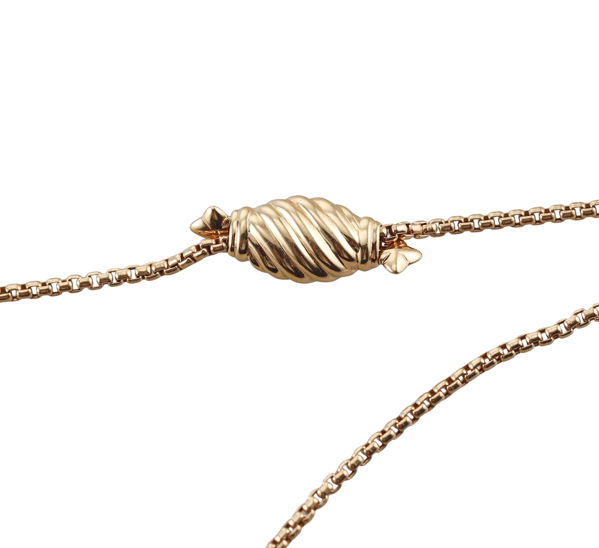 David Yurman Quatrefoil Diamond Gold Pendant Necklace