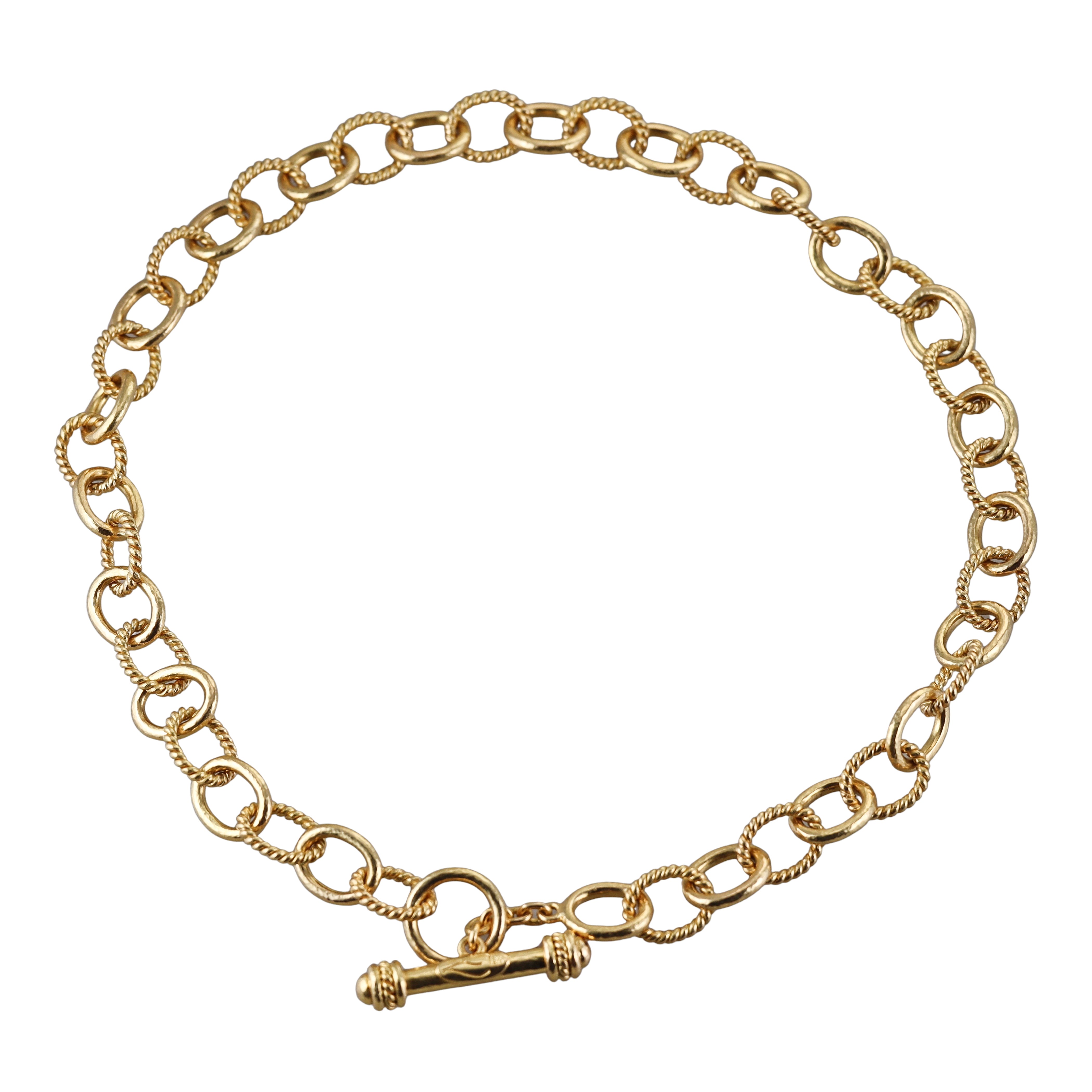 Elizabeth Locke Link Gold Toggle Necklace