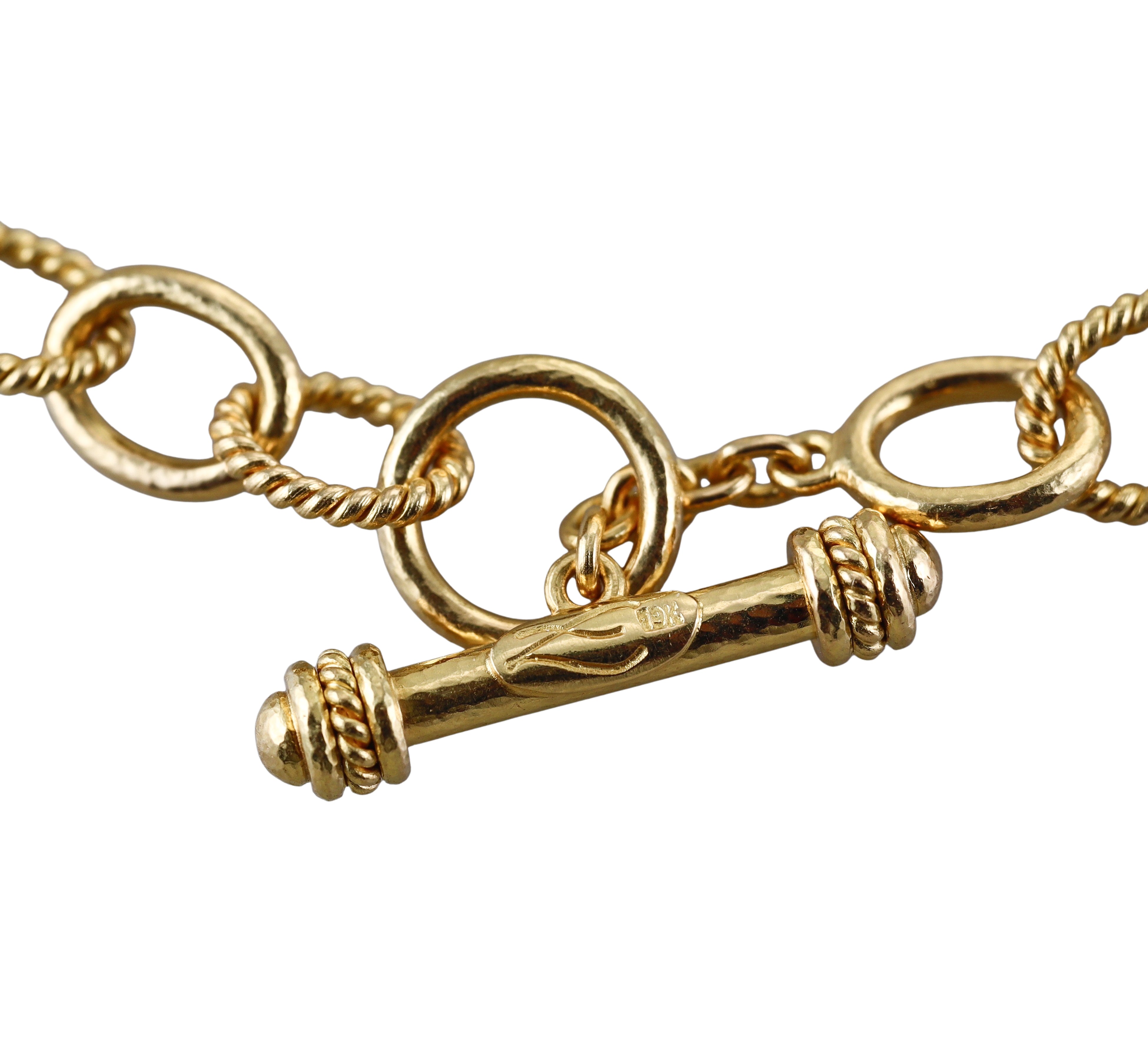 Elizabeth Locke Link Gold Toggle Necklace