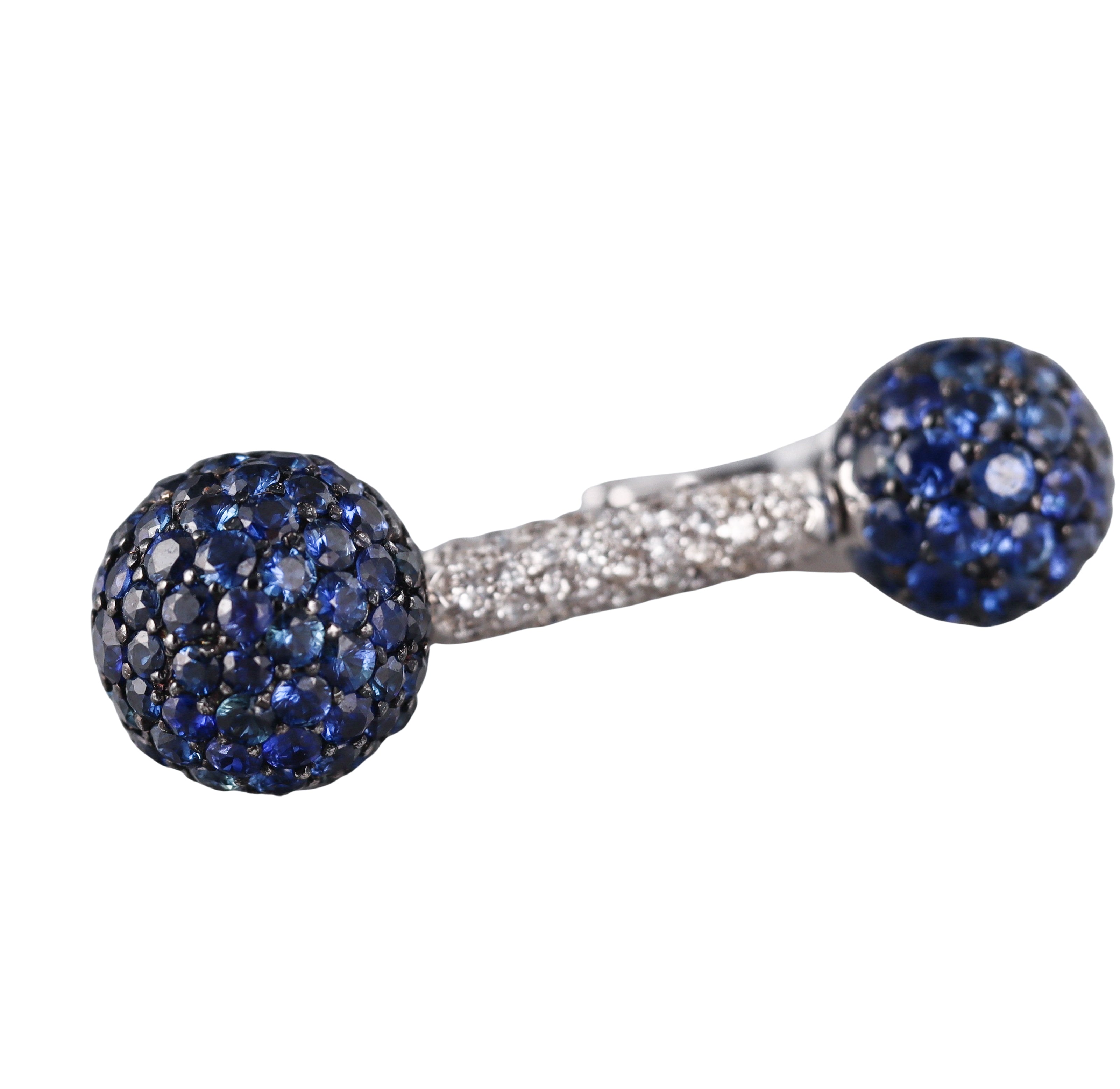De Grisogono Boule Diamond Sapphire Gold Earrings