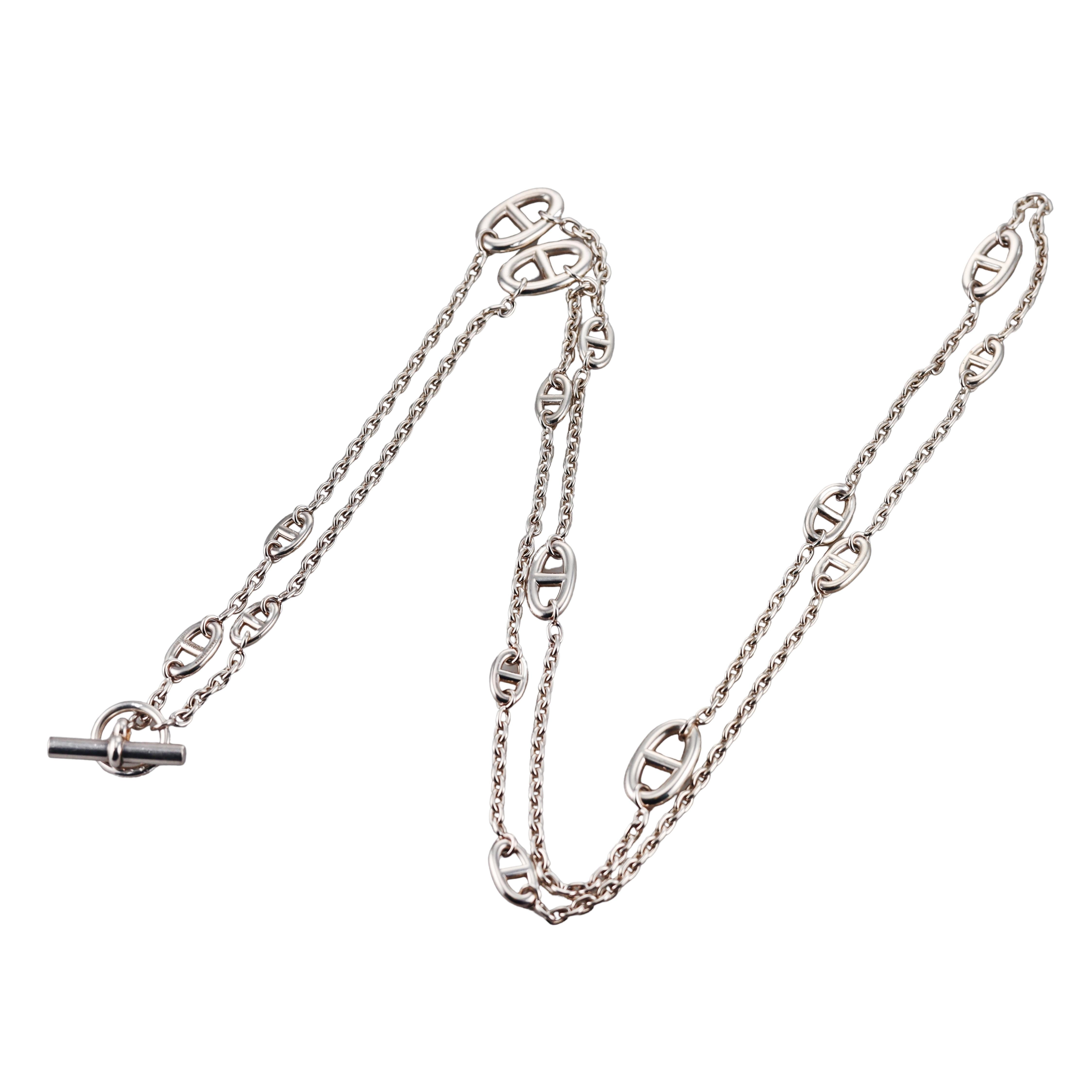 Hermes Farandole 120cm Silver Long Necklace