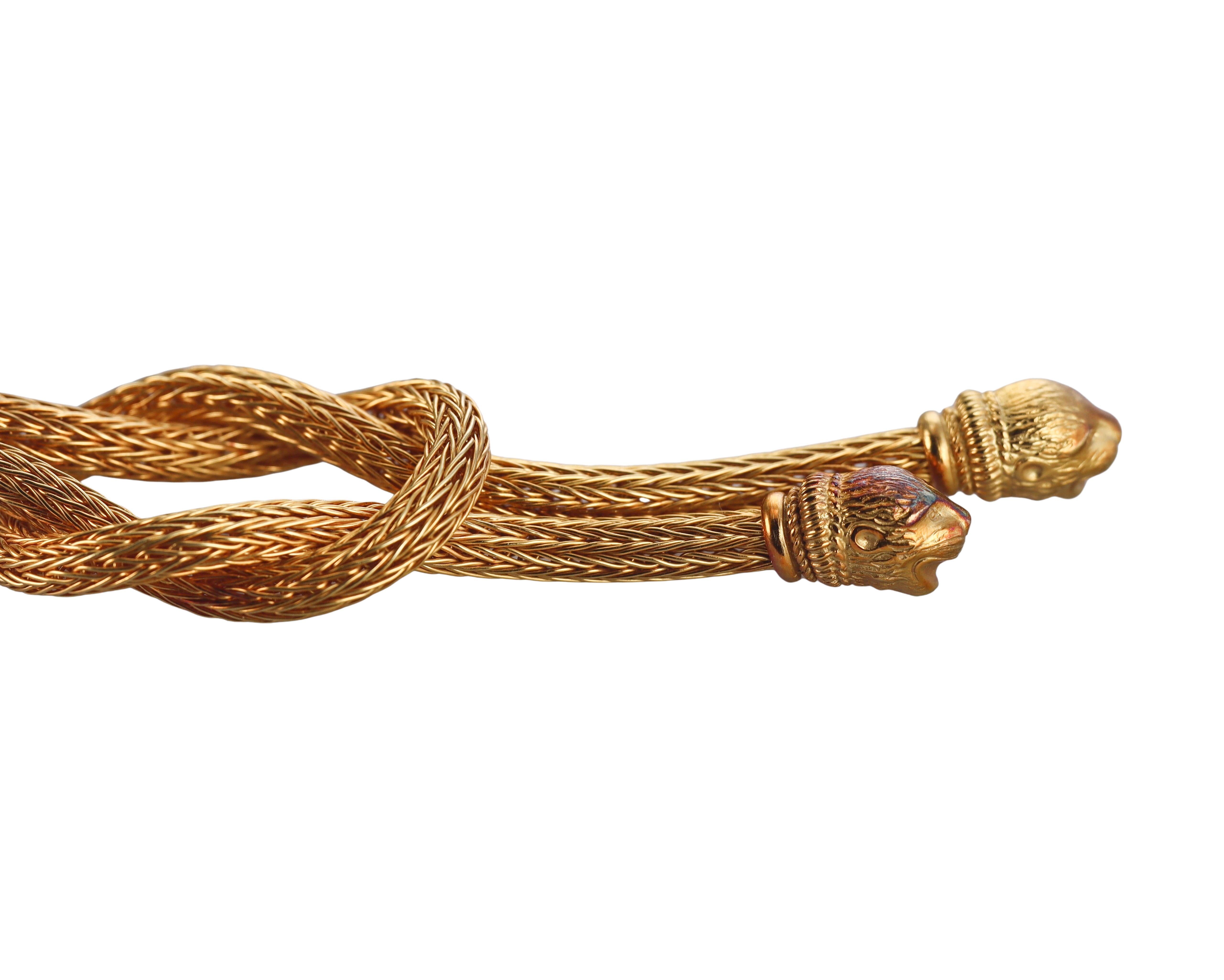 Lalaounis Greece Hercules Knot Chimera Gold Necklace