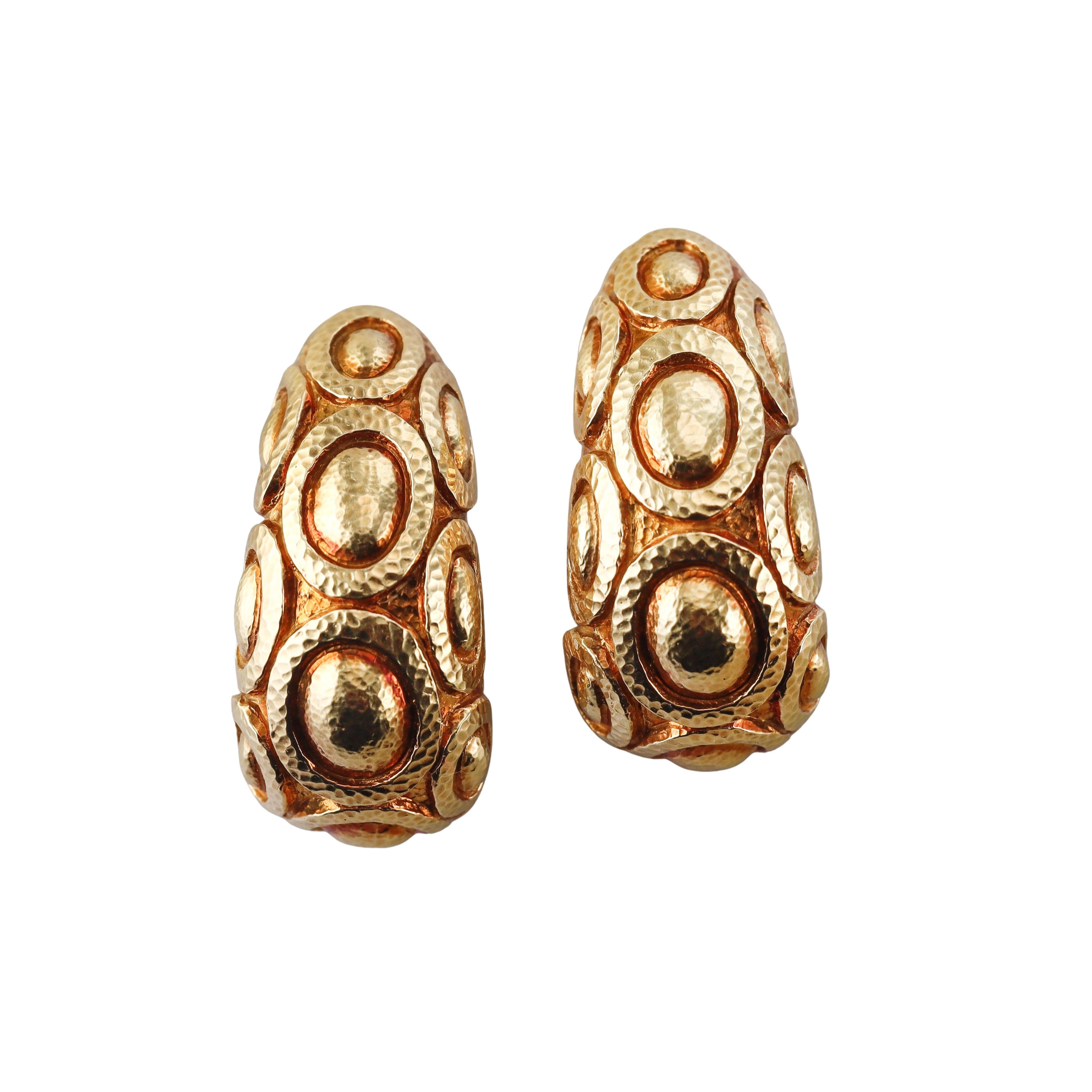 David Webb Vintage Gold Hoop Earrings