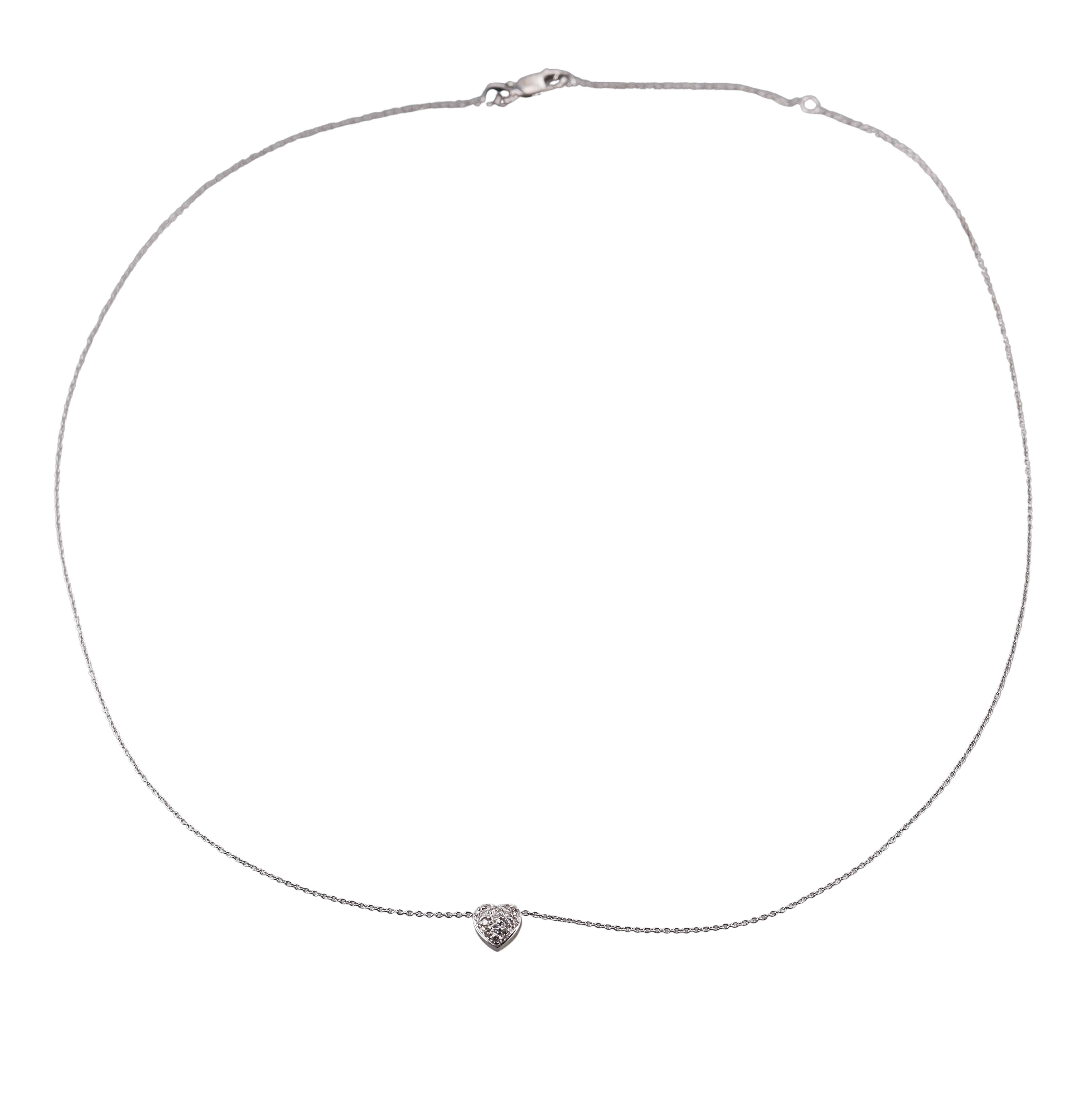 Roberto Coin Tiny Treasures Puffed Heart Diamond Necklace