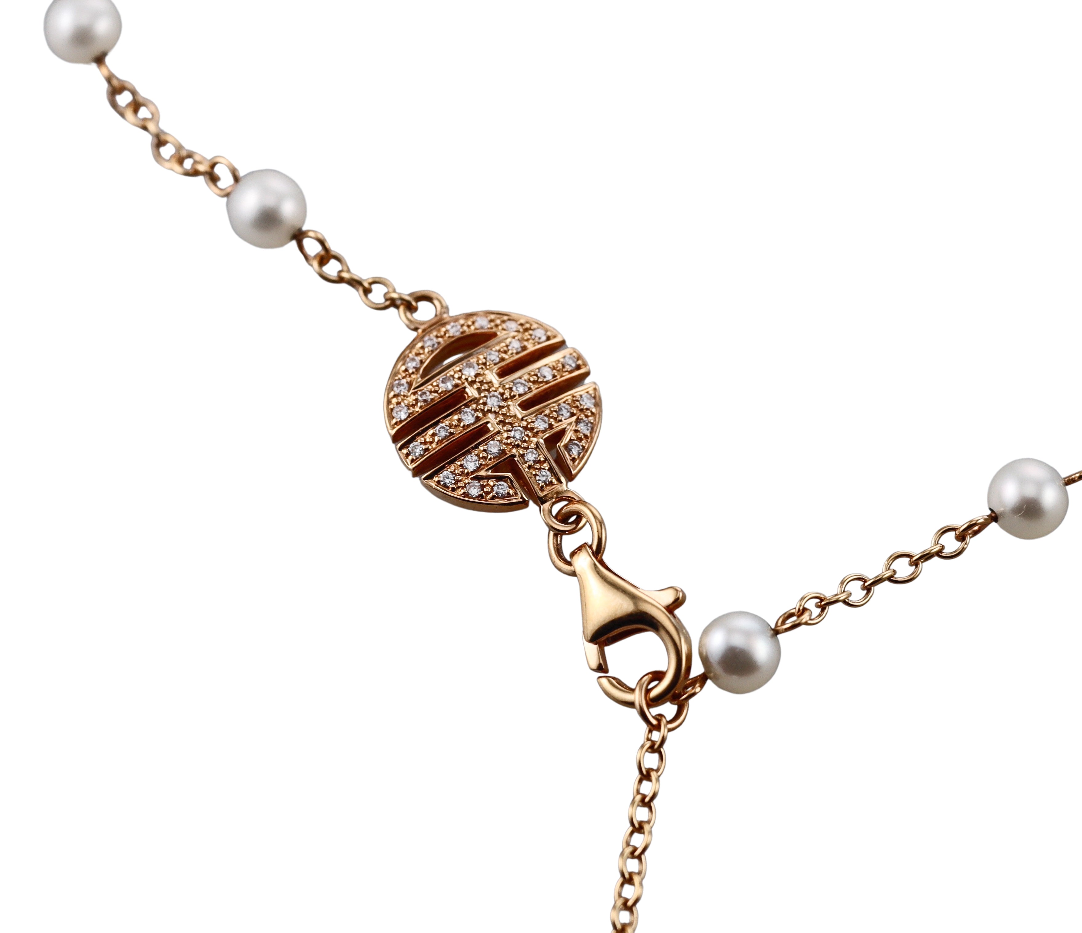 Mimi Milano Shan Teki Pearl Diamond Agate Gold Pendant Necklace