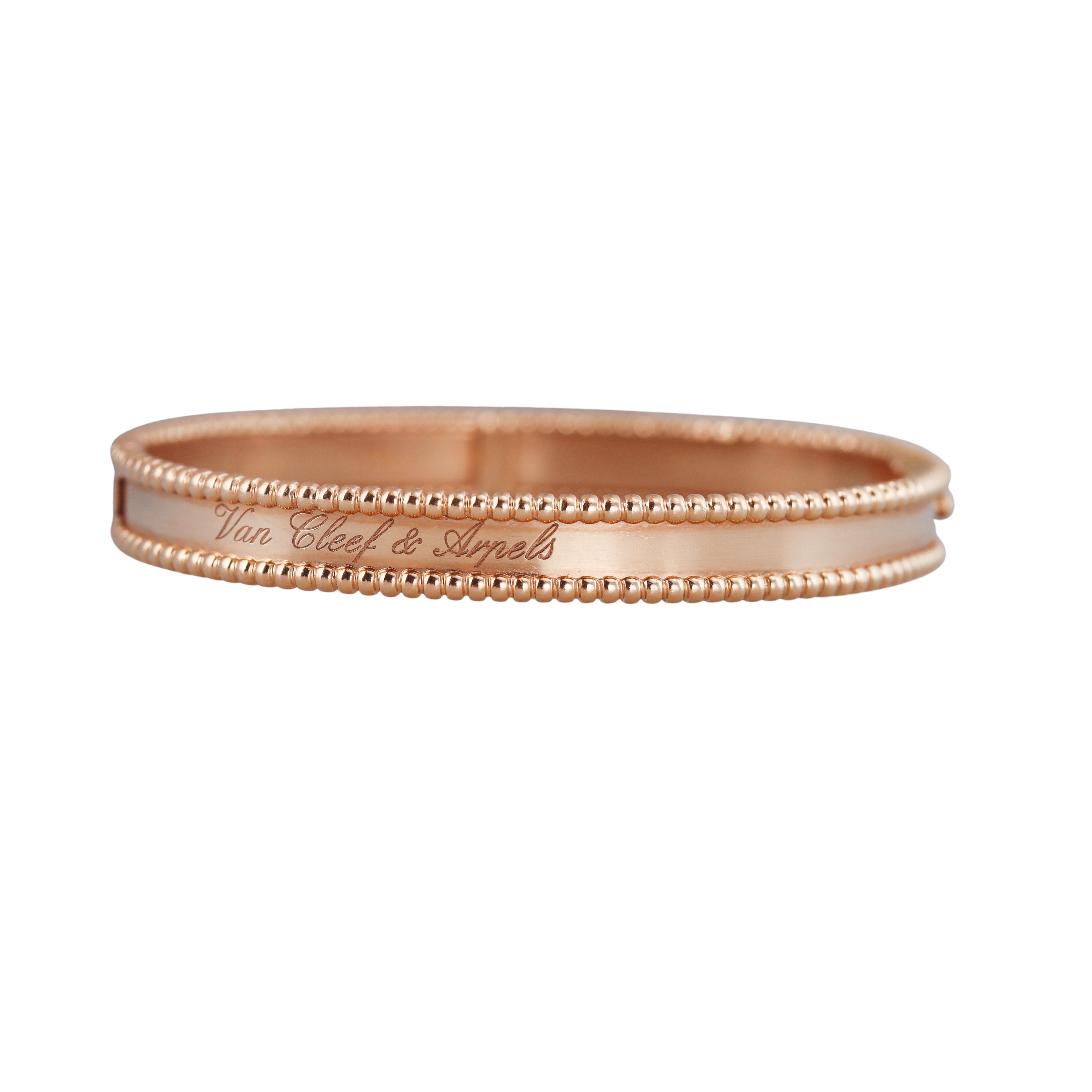 Van Cleef & Arpels Perlee Rose Gold Bracelet Size M