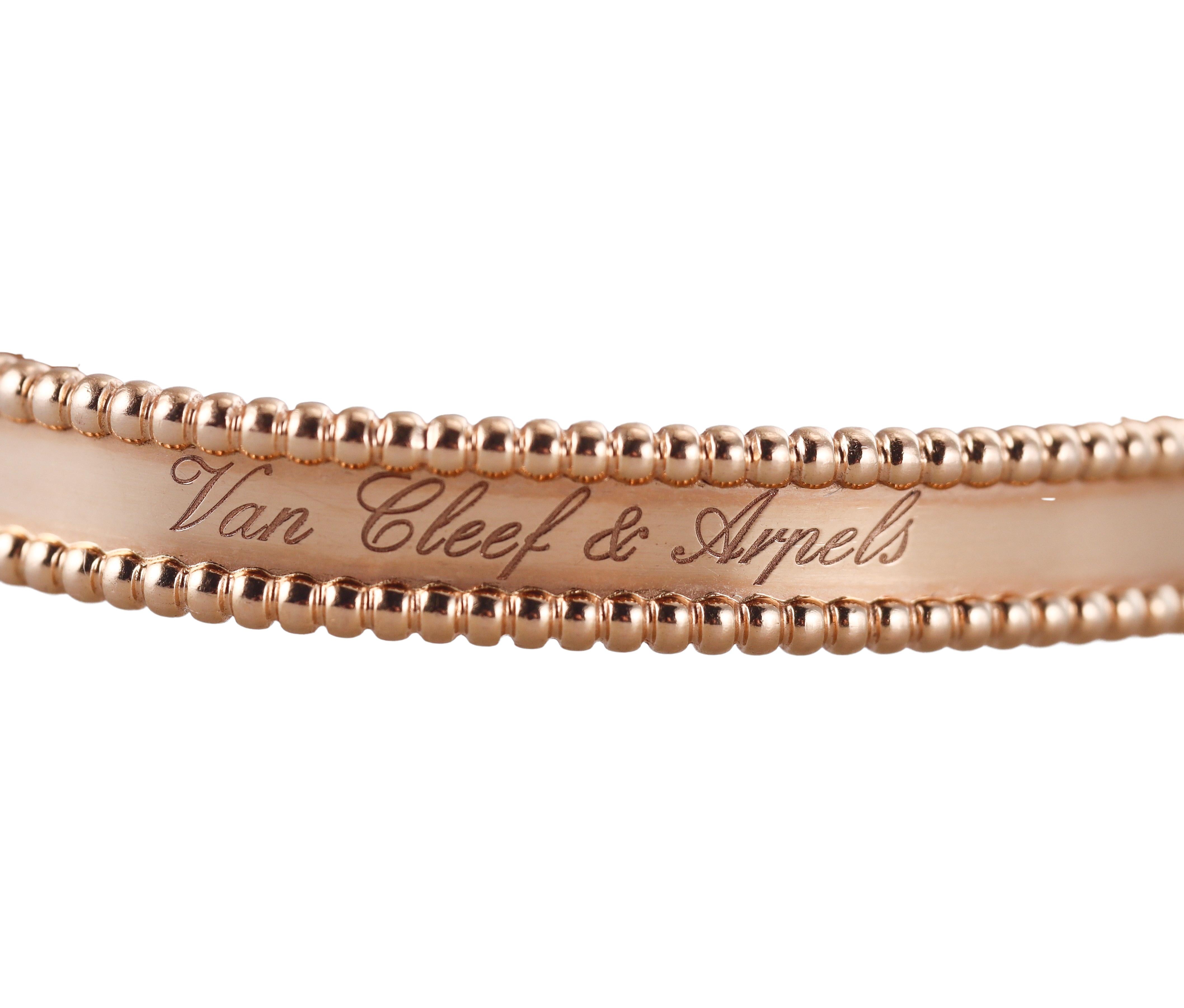 Van Cleef & Arpels Perlee Rose Gold Bracelet Size M