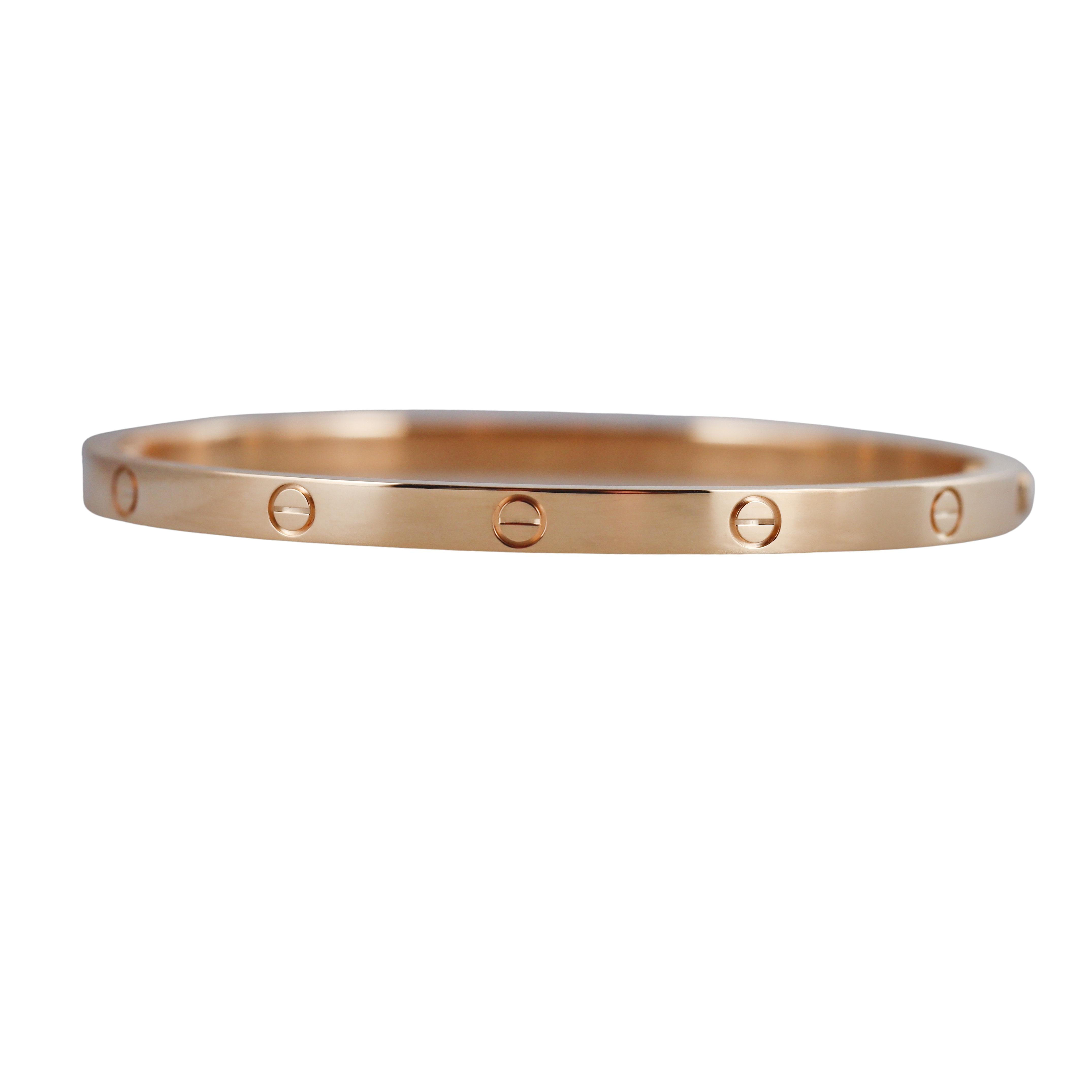 Cartier Love Yellow Gold Small Model Bracelet Size 15