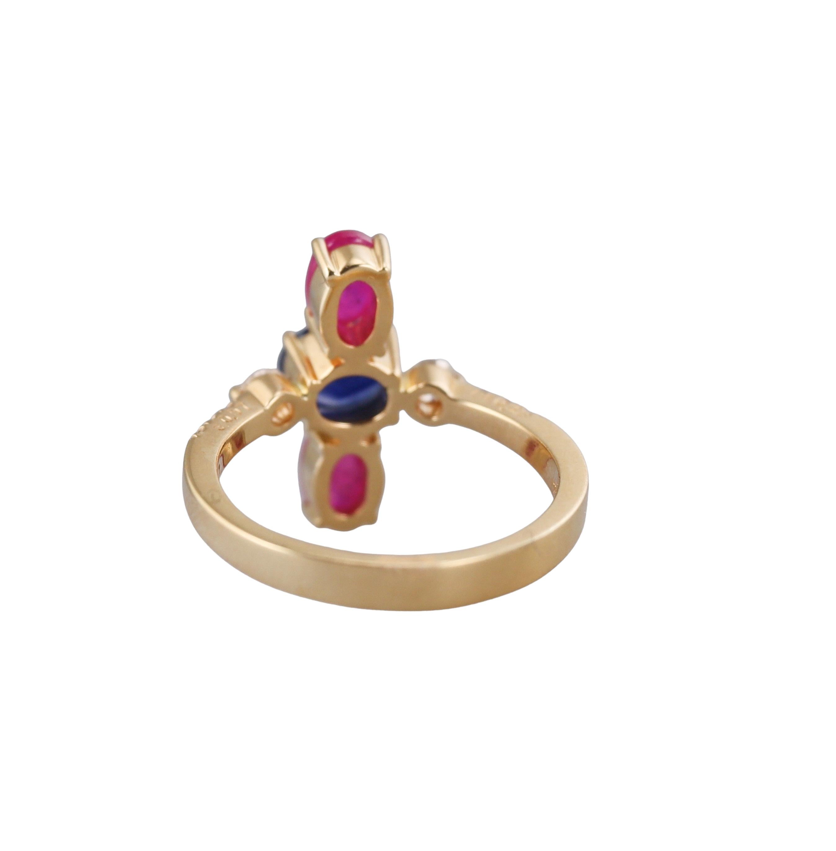Aletto Brothers Ruby Sapphire Diamond Gold Ring