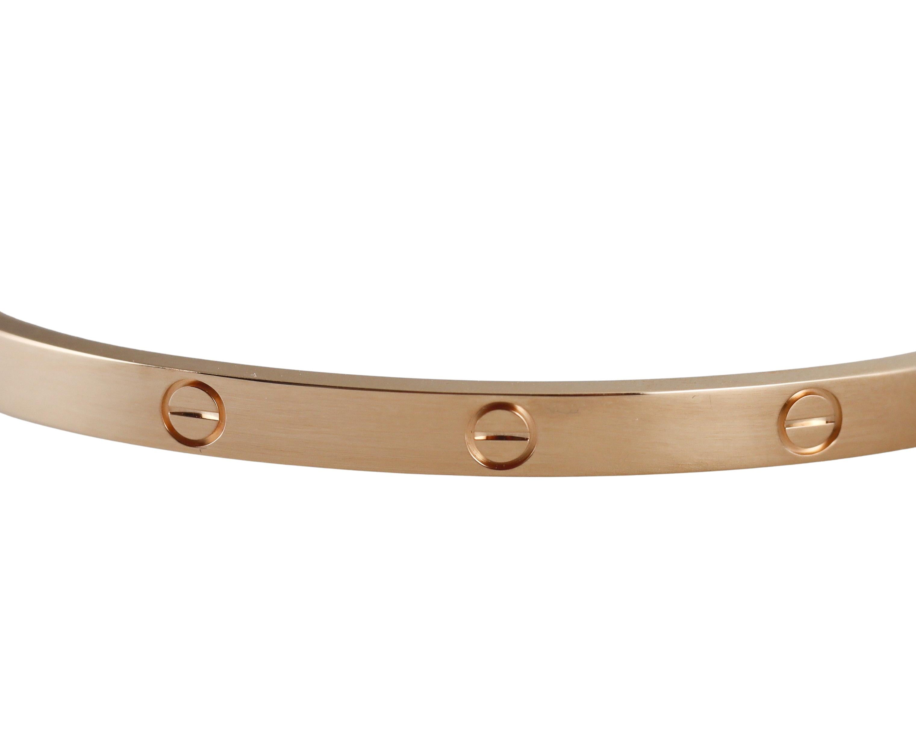 Cartier Love Yellow Gold Small Model Bracelet Size 15