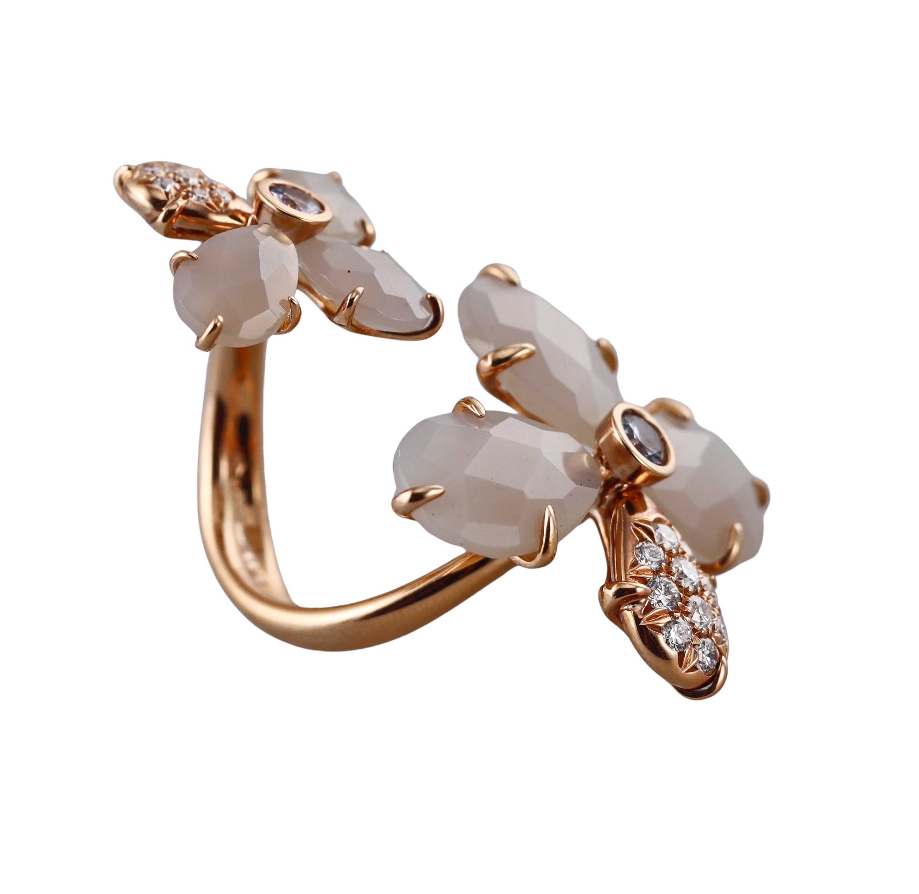 Mimi Milano Bloom Agate Diamond Spinel Flower Gold Ring