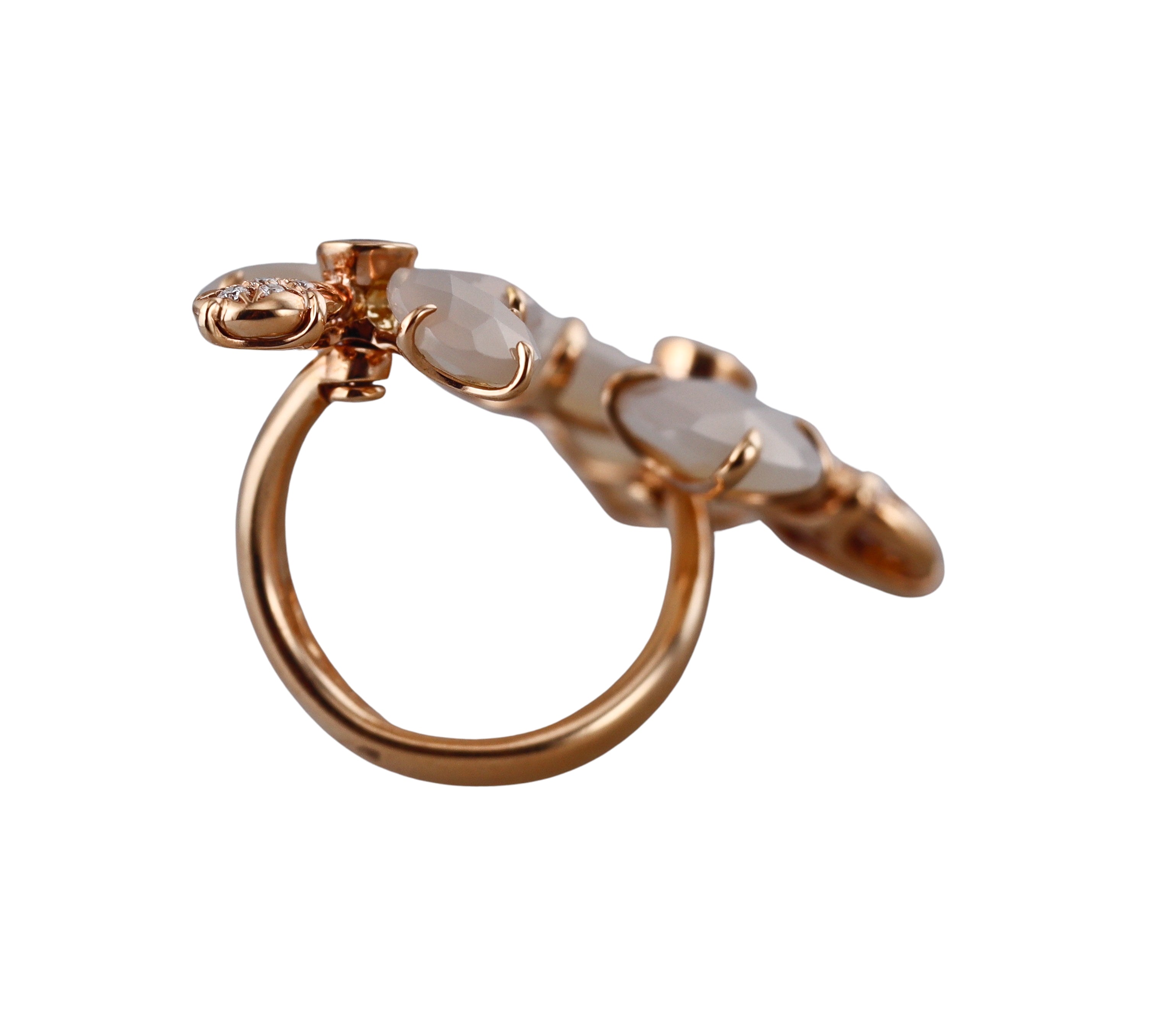 Mimi Milano Bloom Agate Diamond Spinel Flower Gold Ring