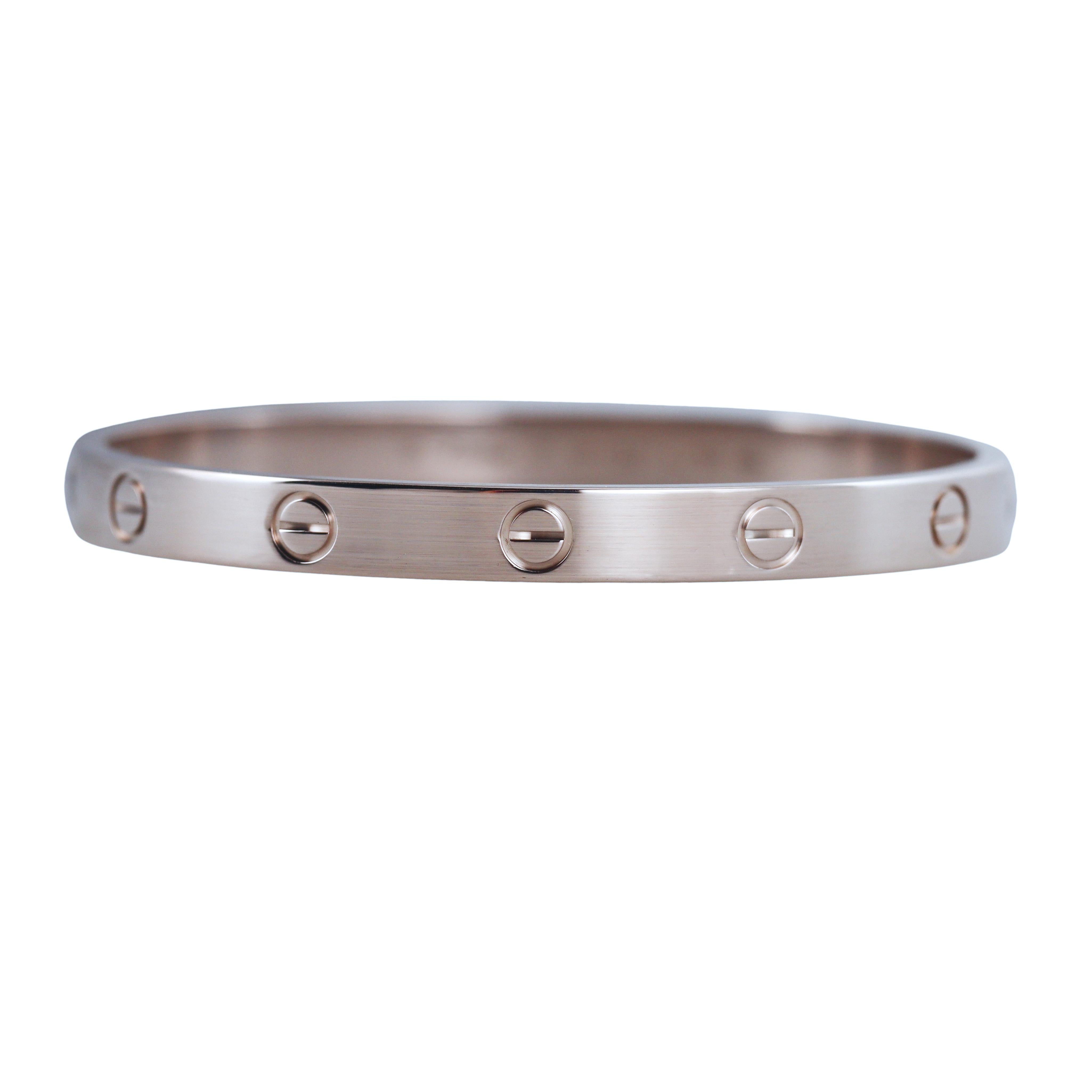 Cartier Love White Gold Bracelet Size 17