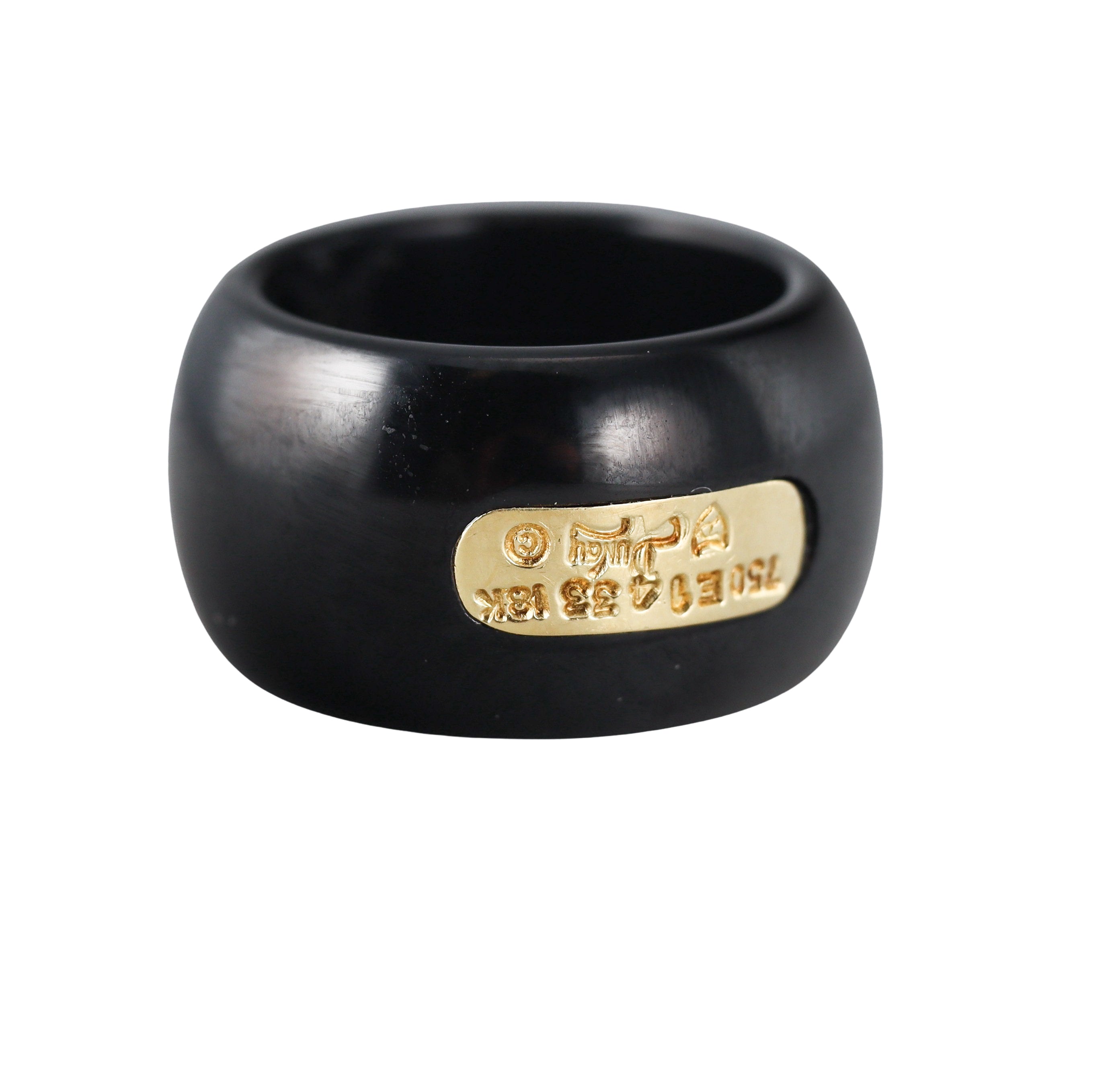 Henry Dunay Black Jade Diamond Gold Band Ring