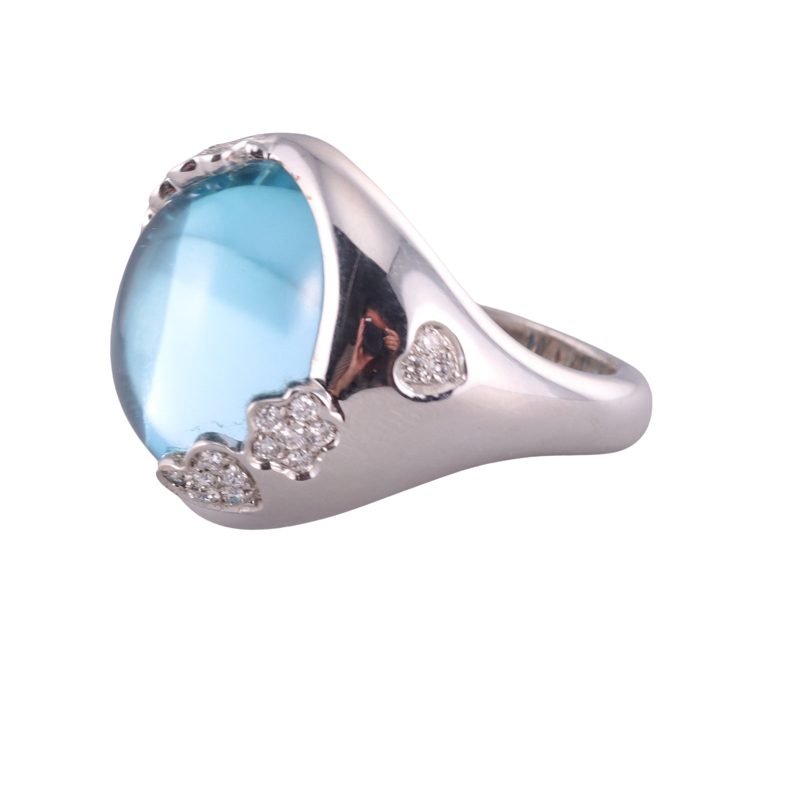 Pasquale Bruni 18k Gold Diamond Blue Topaz Ring