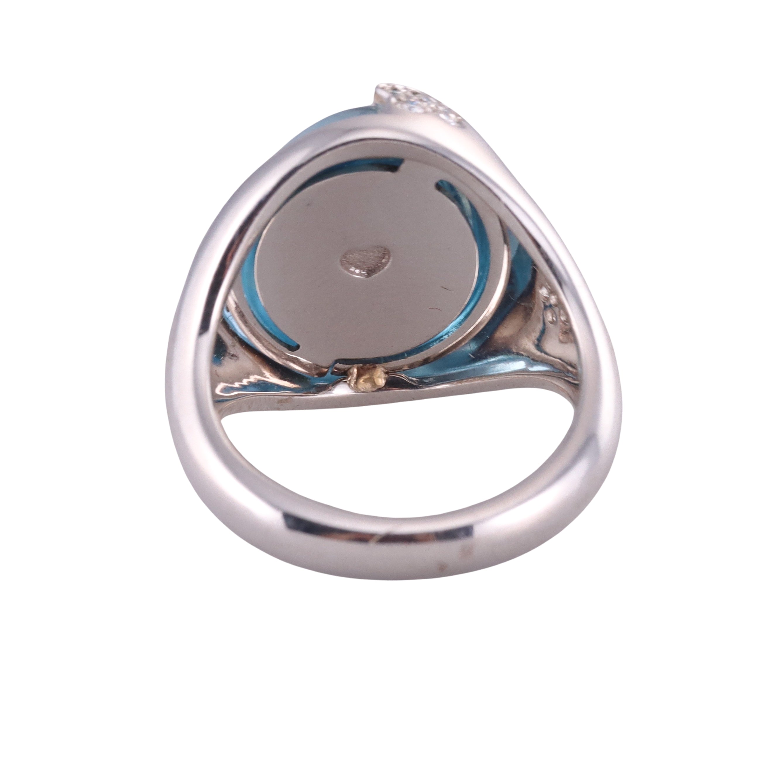 Pasquale Bruni 18k Gold Diamond Blue Topaz Ring
