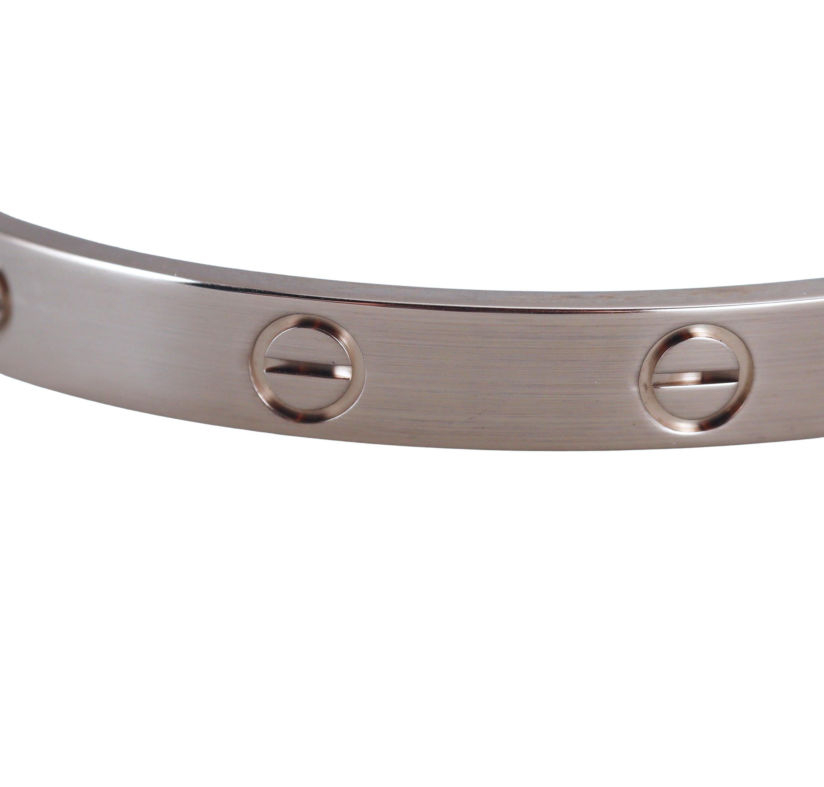 Cartier Love White Gold Bracelet Size 17