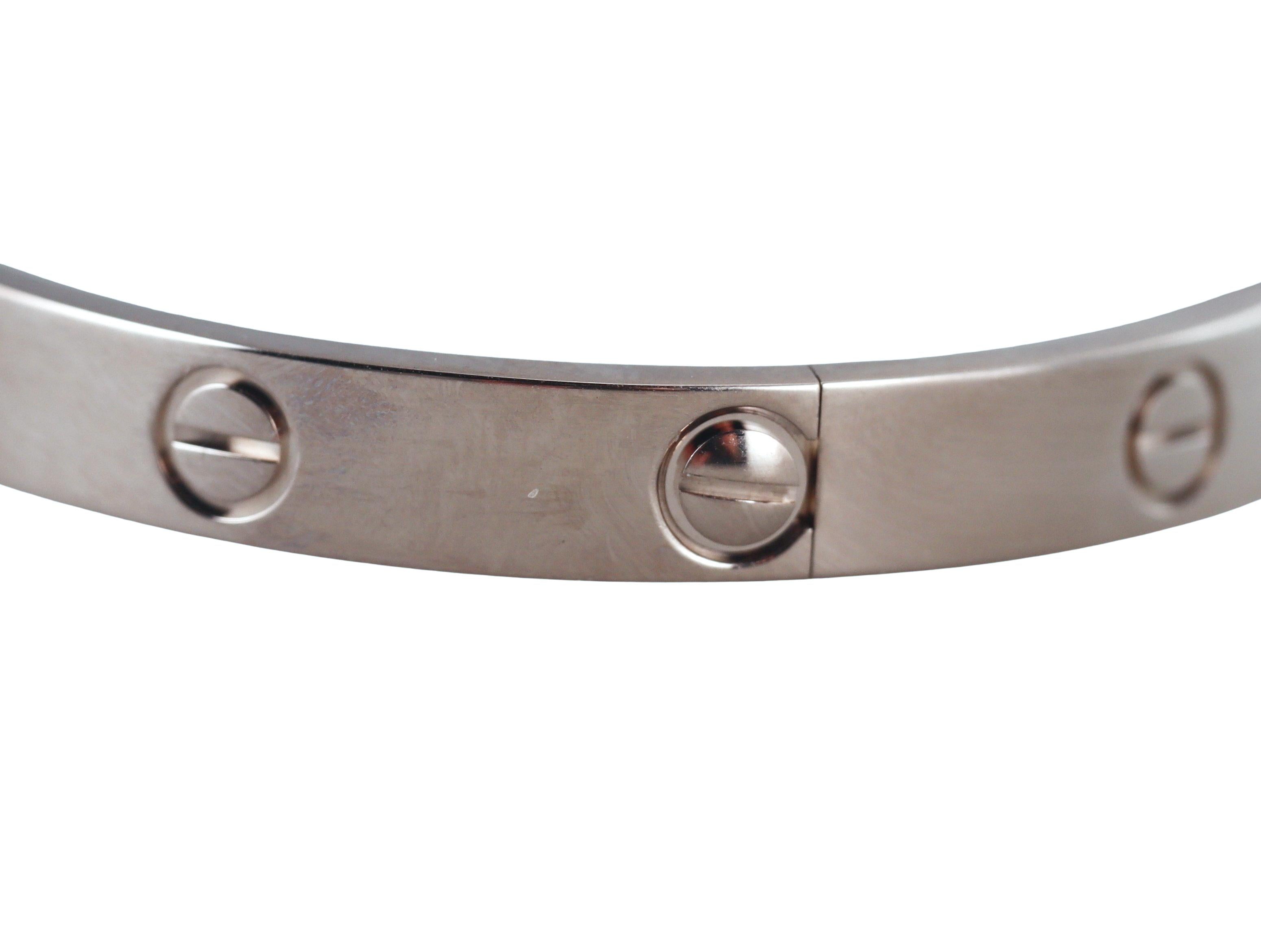 Cartier Love White Gold Bracelet Size 17