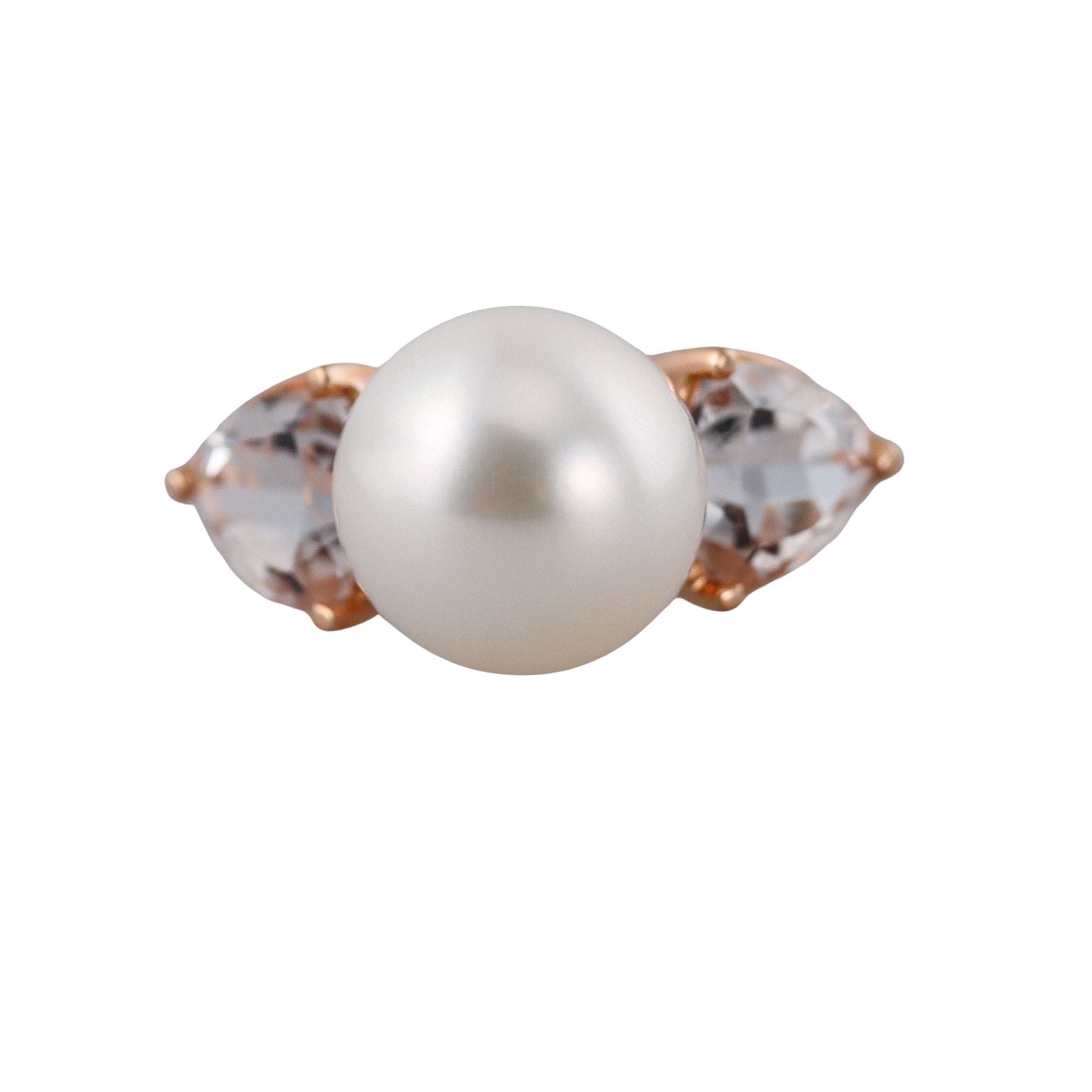 Mimi Milano Happy Prasiolite Pearl Gold Ring