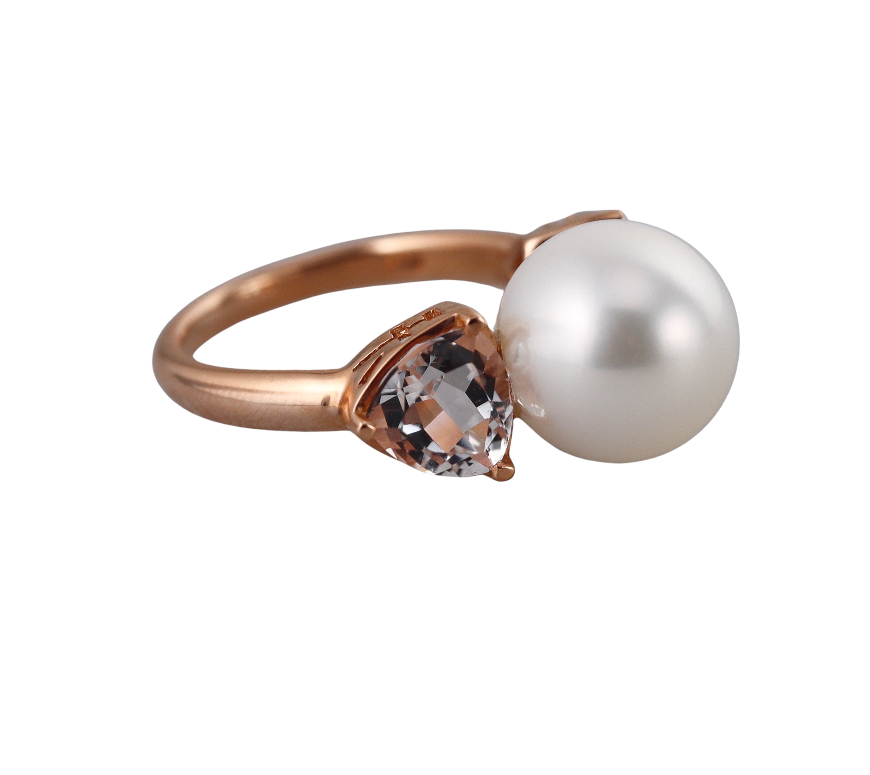 Mimi Milano Happy Prasiolite Pearl Gold Ring