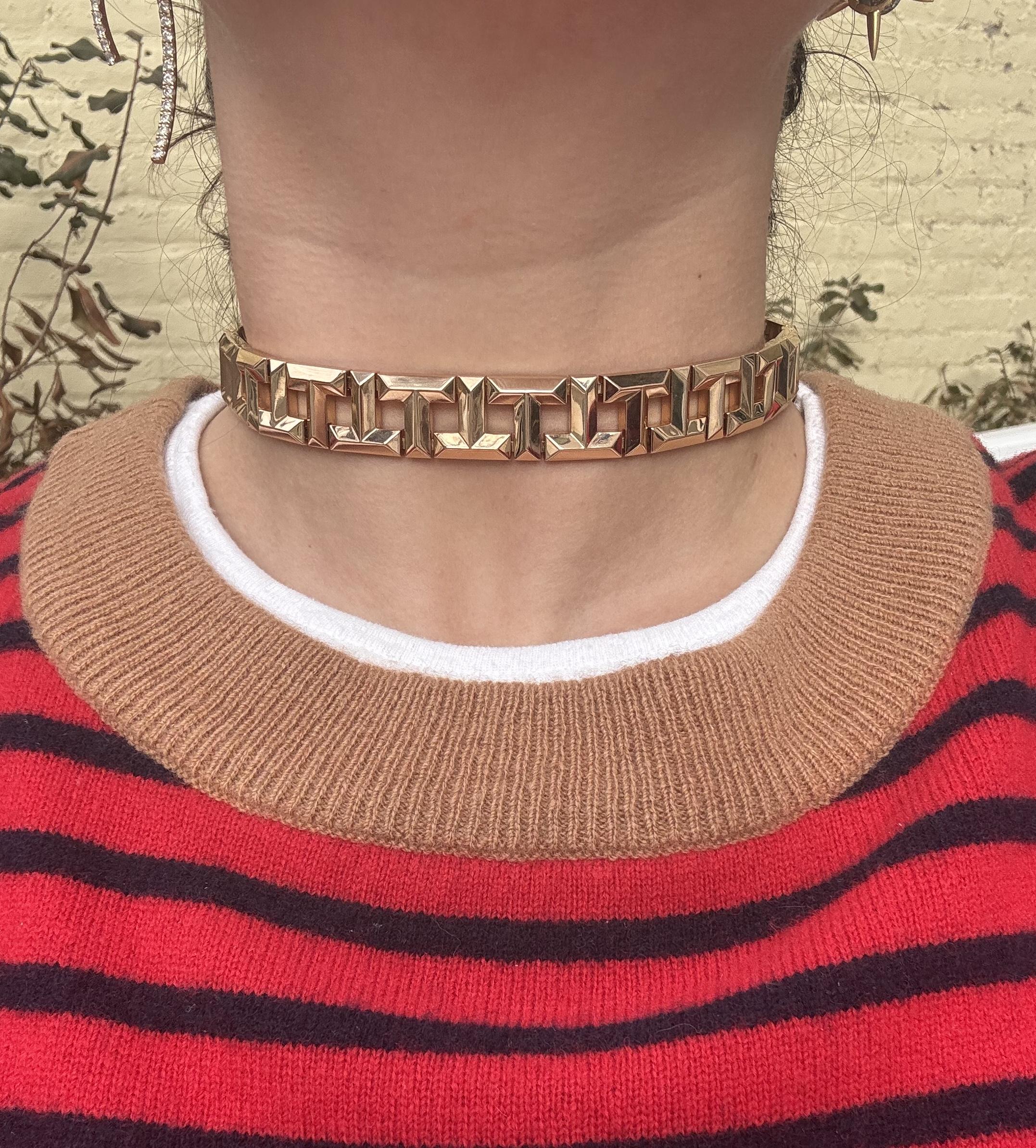 Tiffany & Co T True Collar Rose Gold Choker Necklace