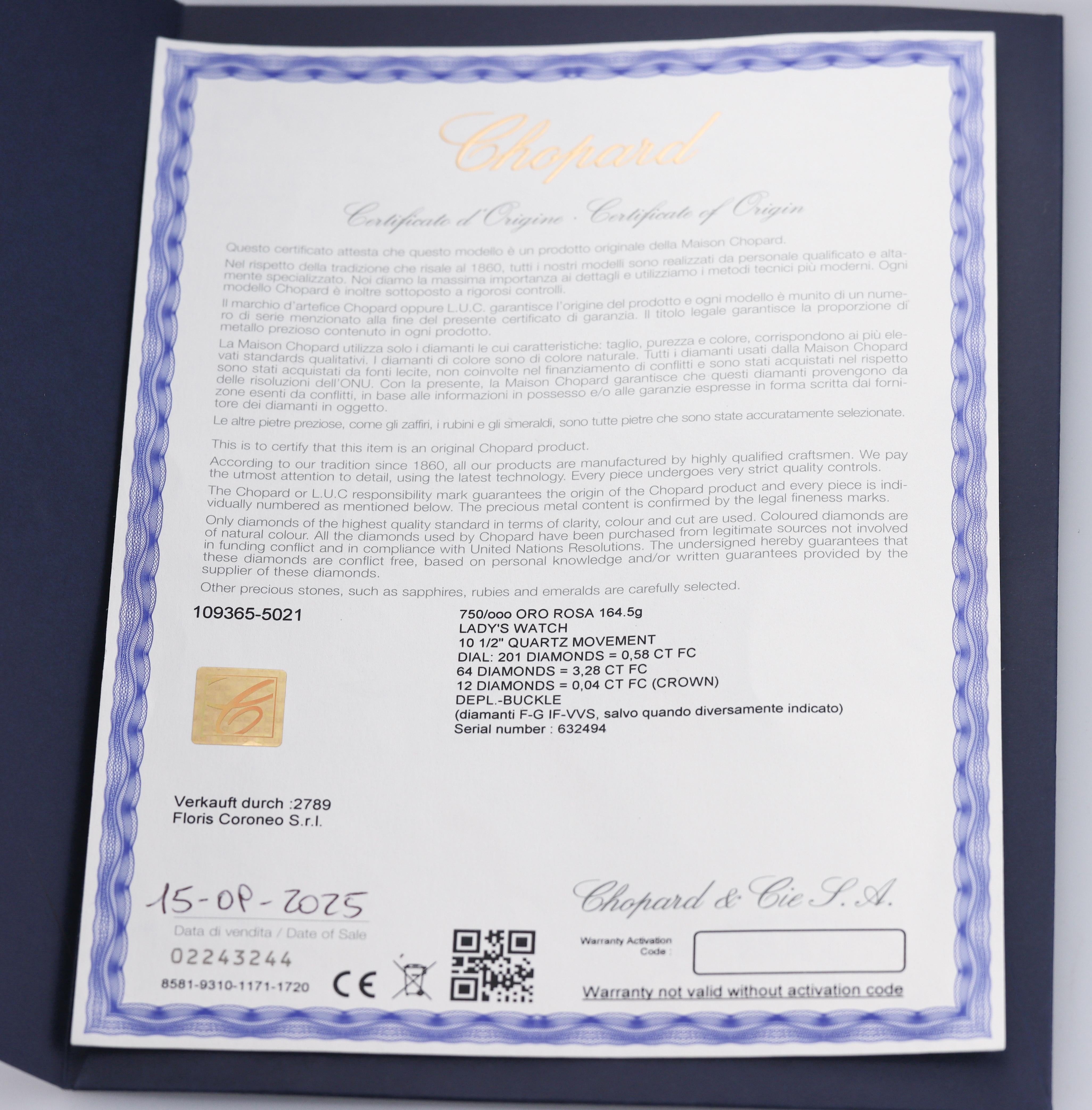 Chopard L'Heure Du Diamant Rose Gold Diamond Watch