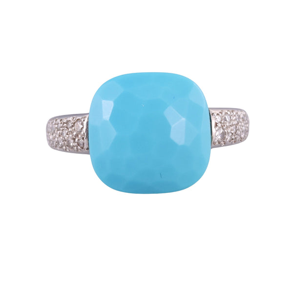 Pomellato Capri 18k Gold Turquoise Diamond Ring