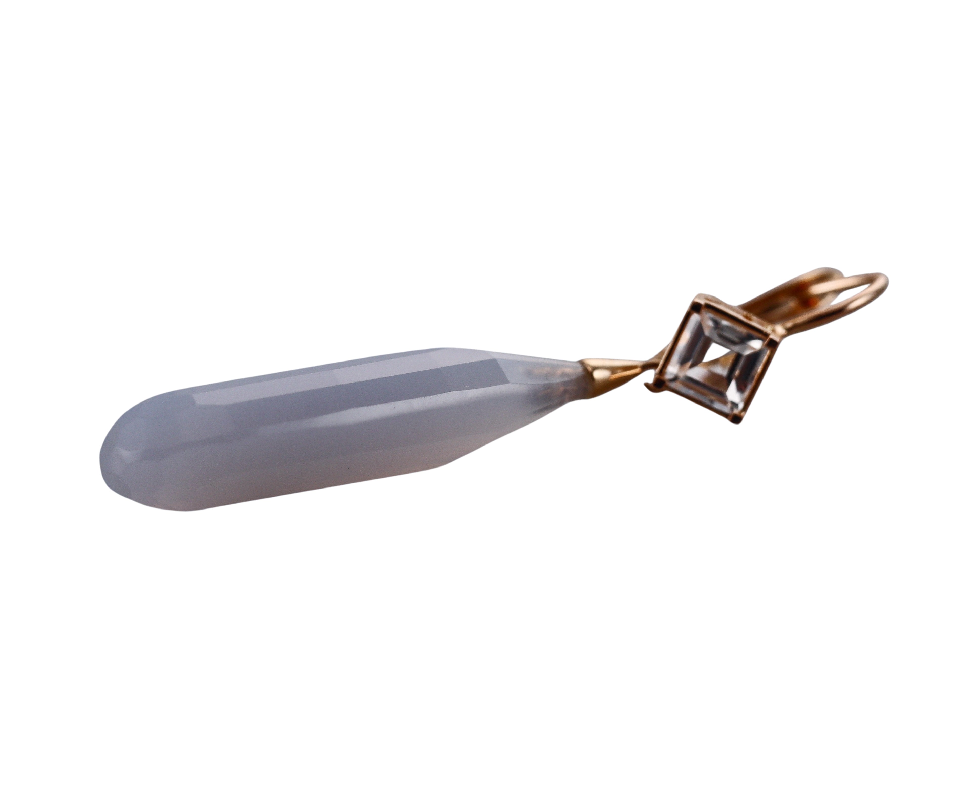Mimi Milano Shan Teky Chalcedony Crystal Gold Earrings