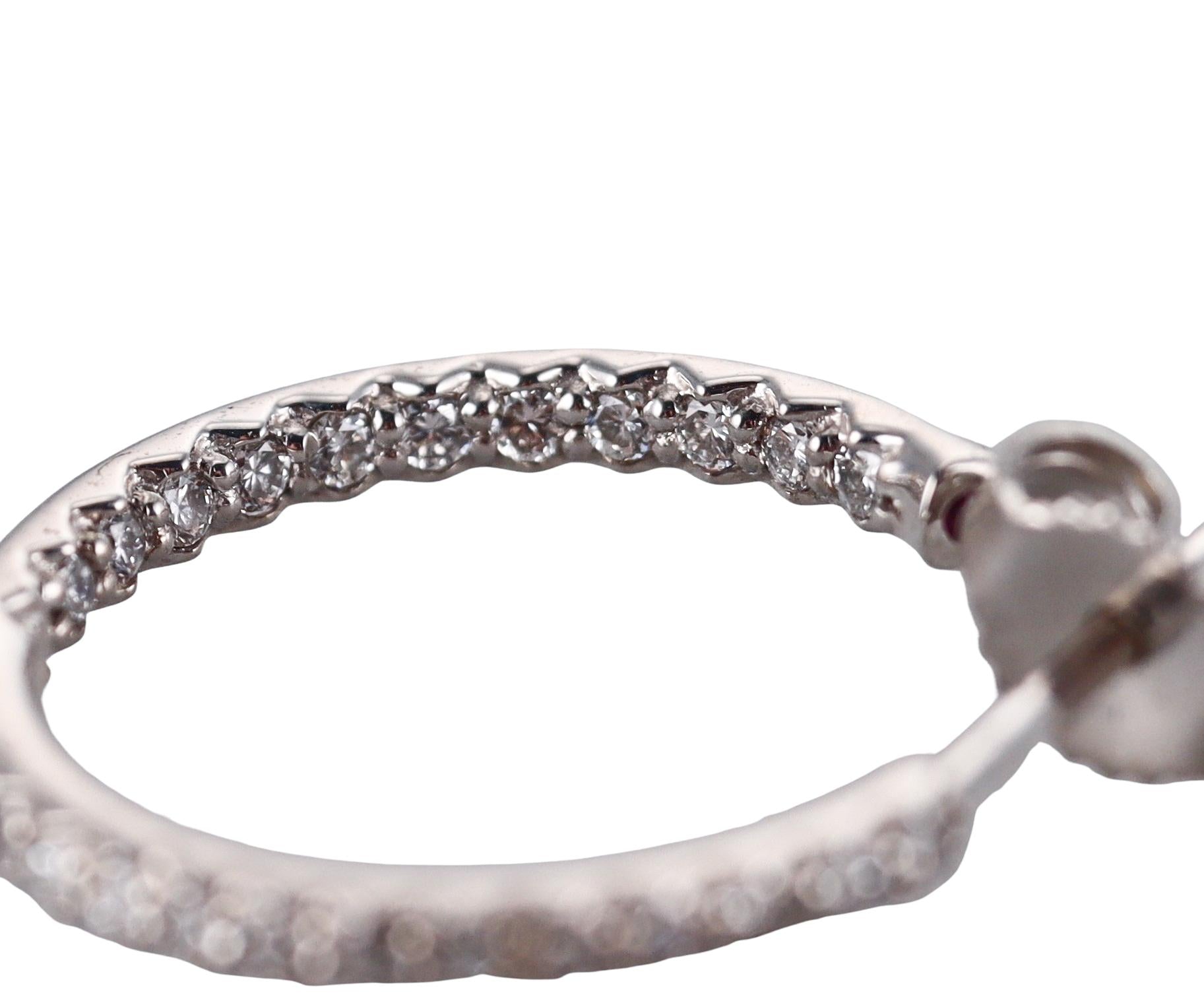 Roberto Coin Diamond Gold Hoop Earrings